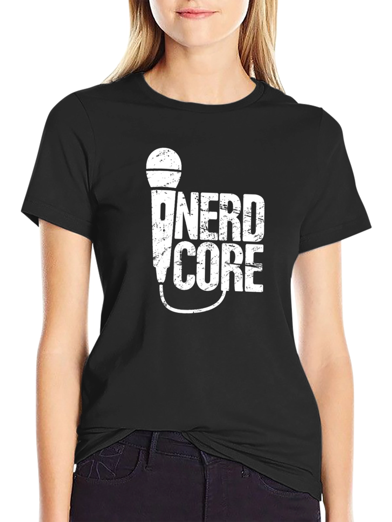 Nerdcore Microphone Black T-Shirt