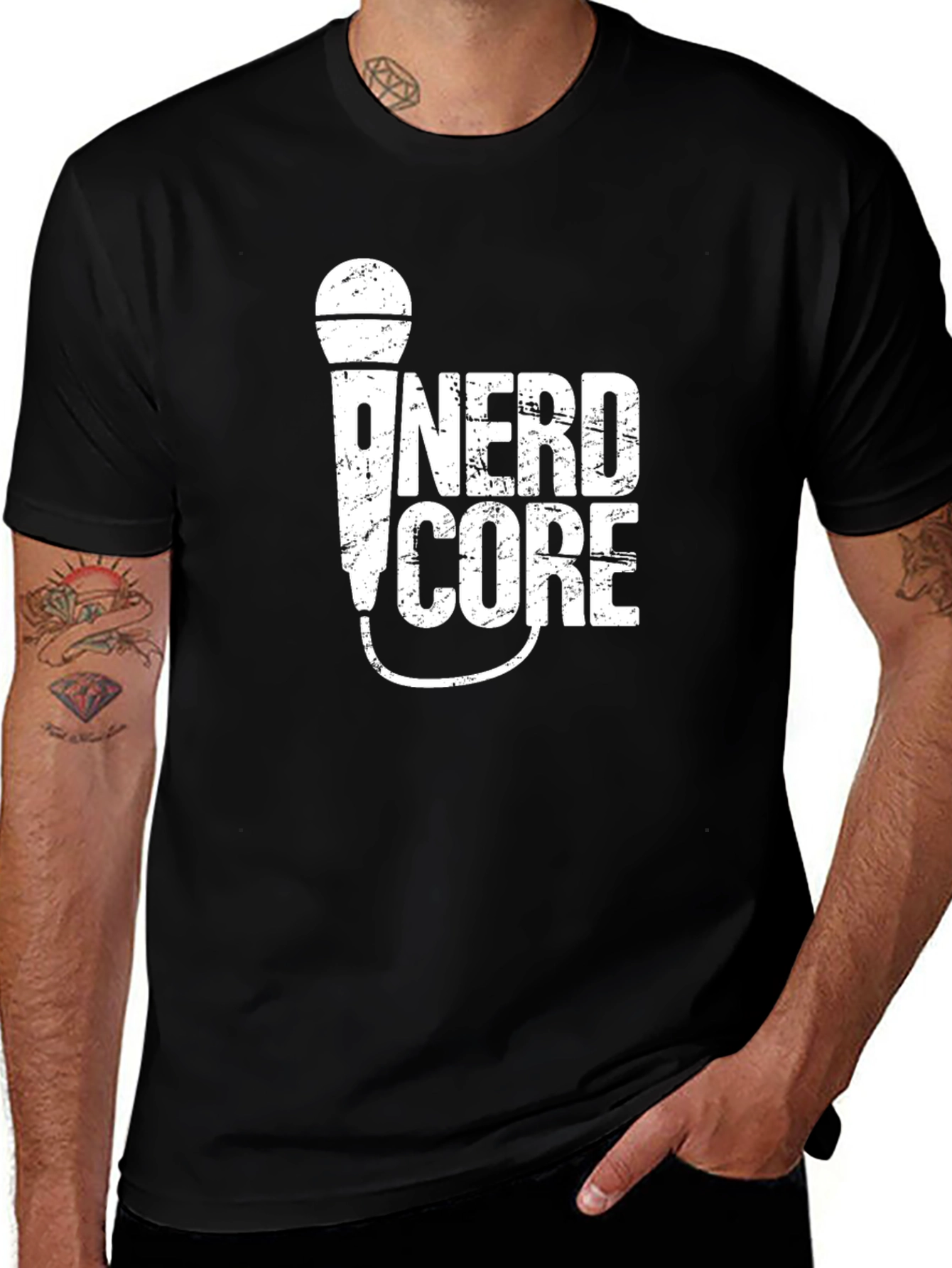 Nerdcore Microphone Black T-Shirt