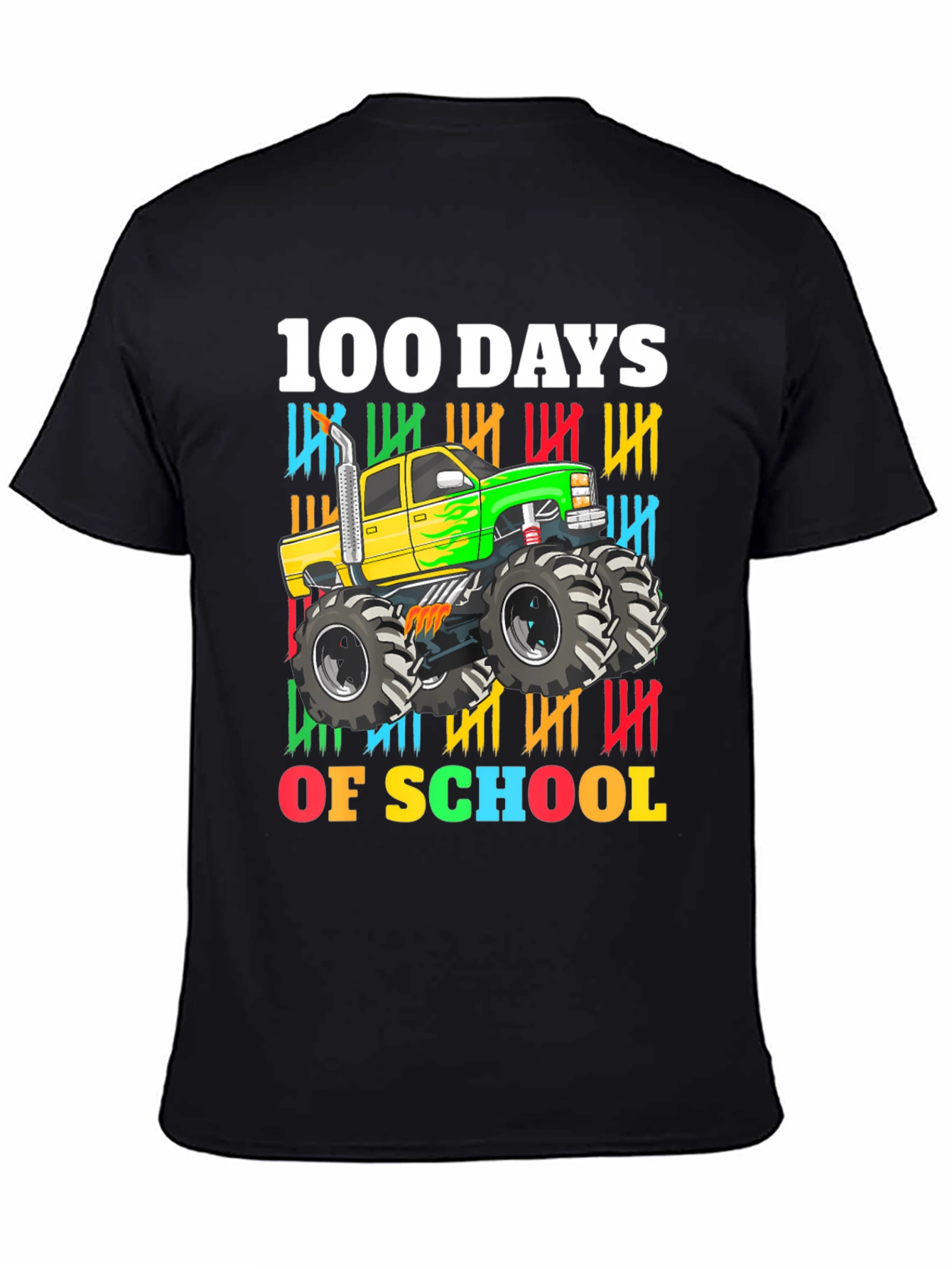 100 Days of School Monster Truck Kids T-Shirt