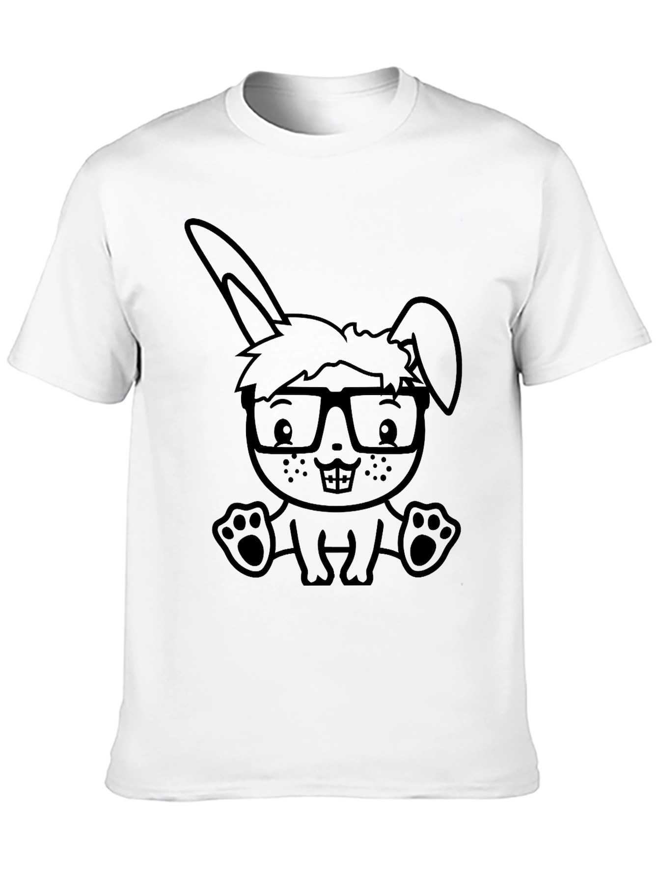 Bunny Geek Black T-Shirt - Casual Style