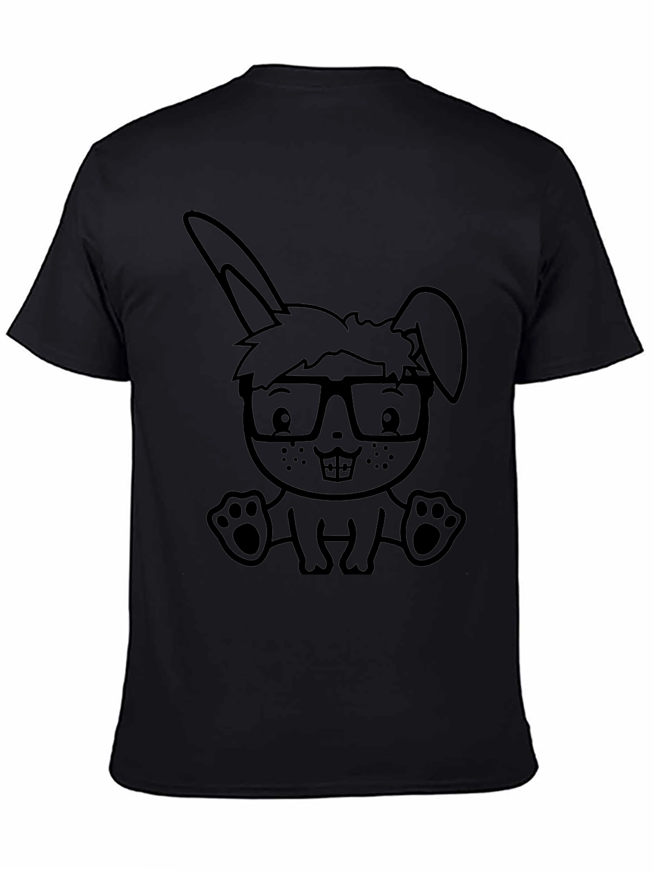 Bunny Geek Black T-Shirt - Casual Style