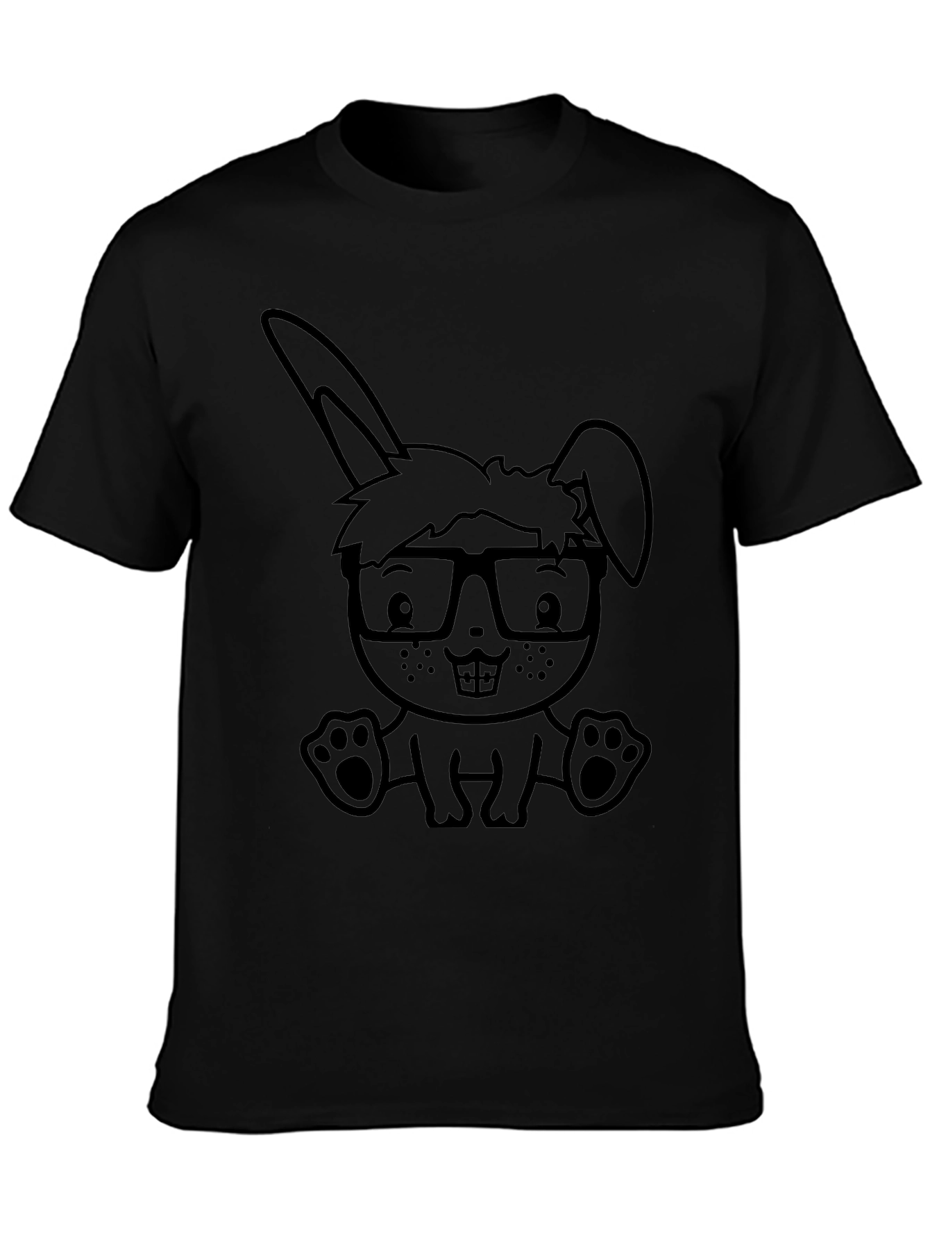 Bunny Geek Black T-Shirt - Casual Style