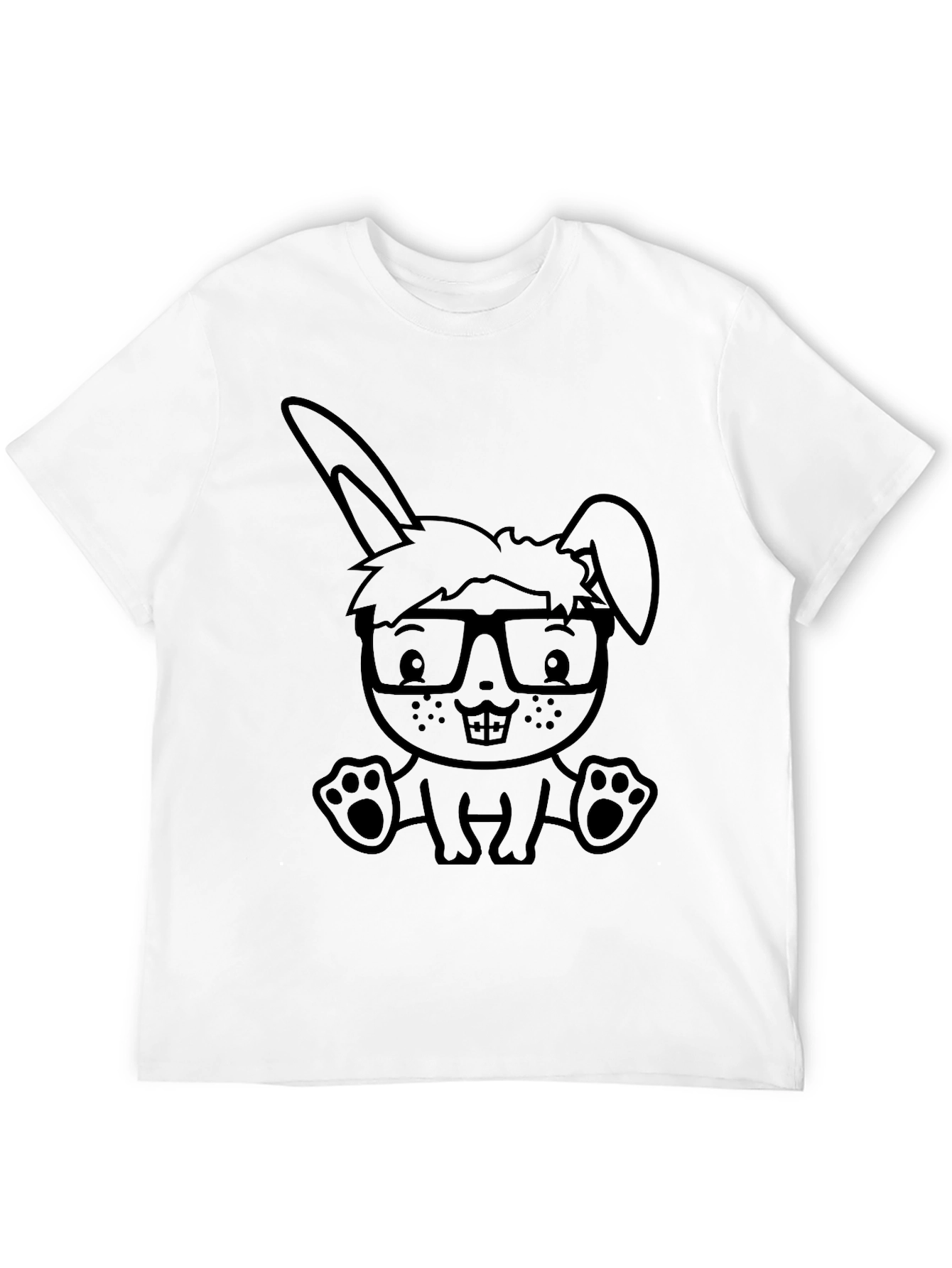 Bunny Geek Black T-Shirt - Casual Style