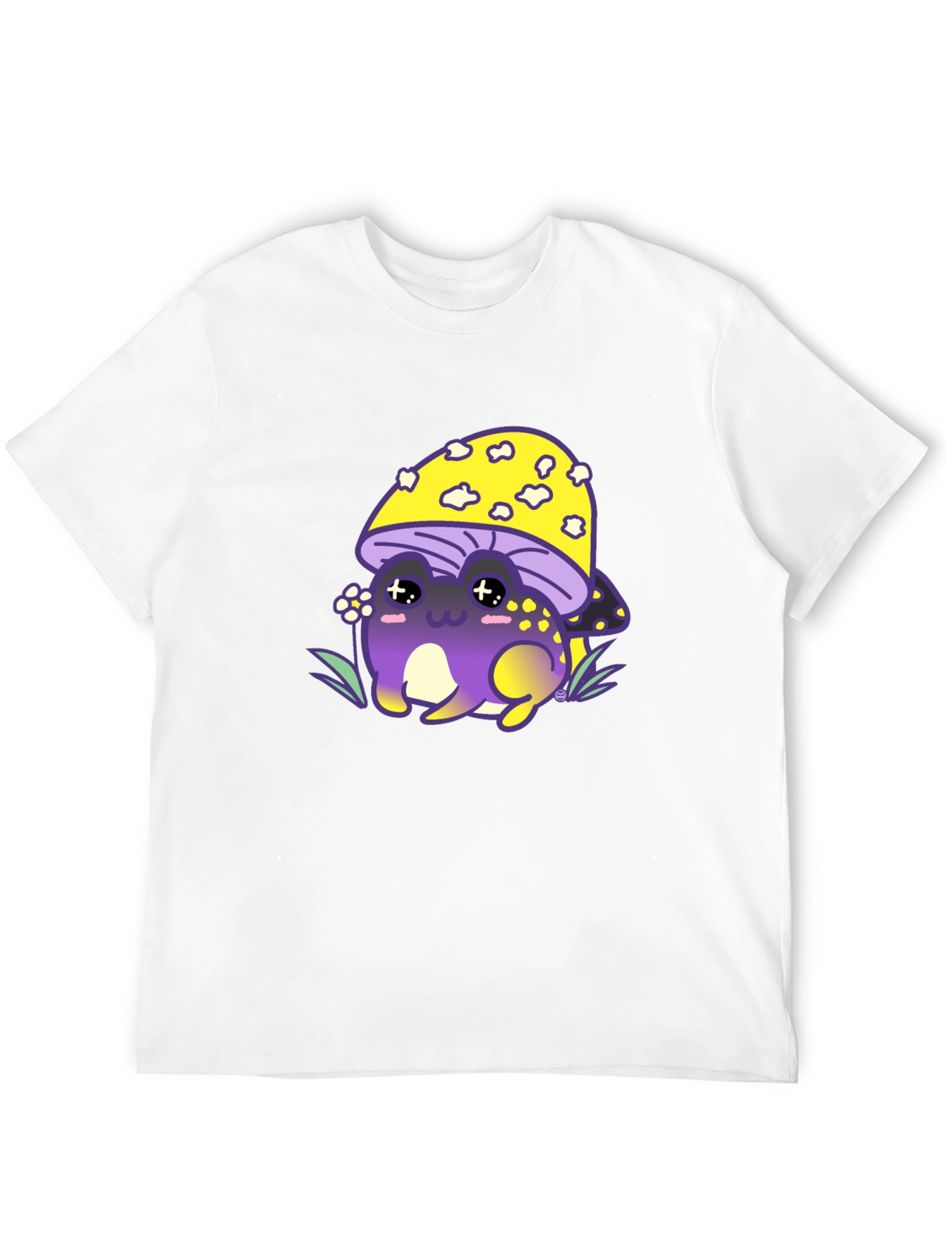 Mushroom Frog Graphic Tee - Black Cotton Blend