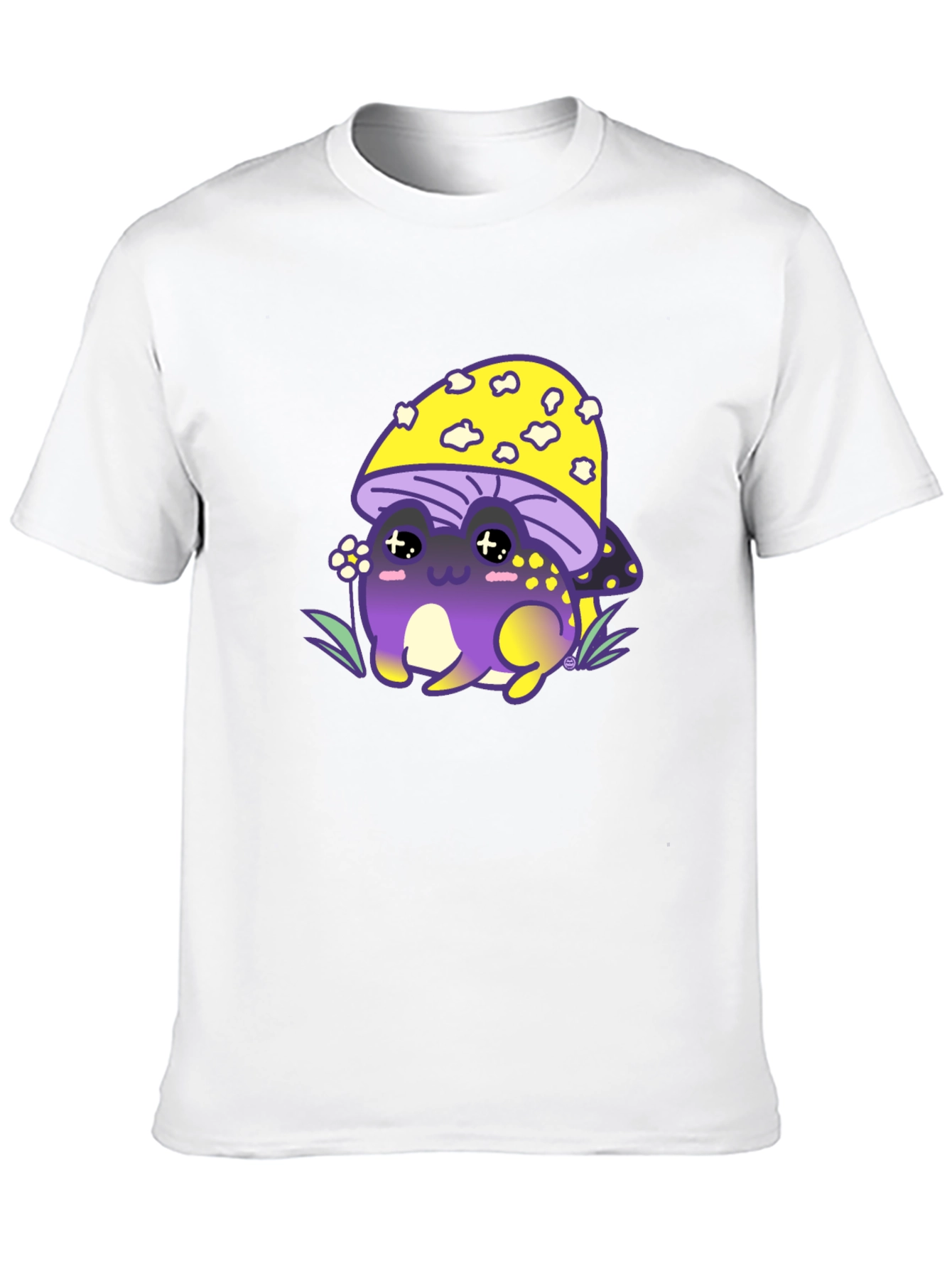 Mushroom Frog Graphic Tee - Black Cotton Blend