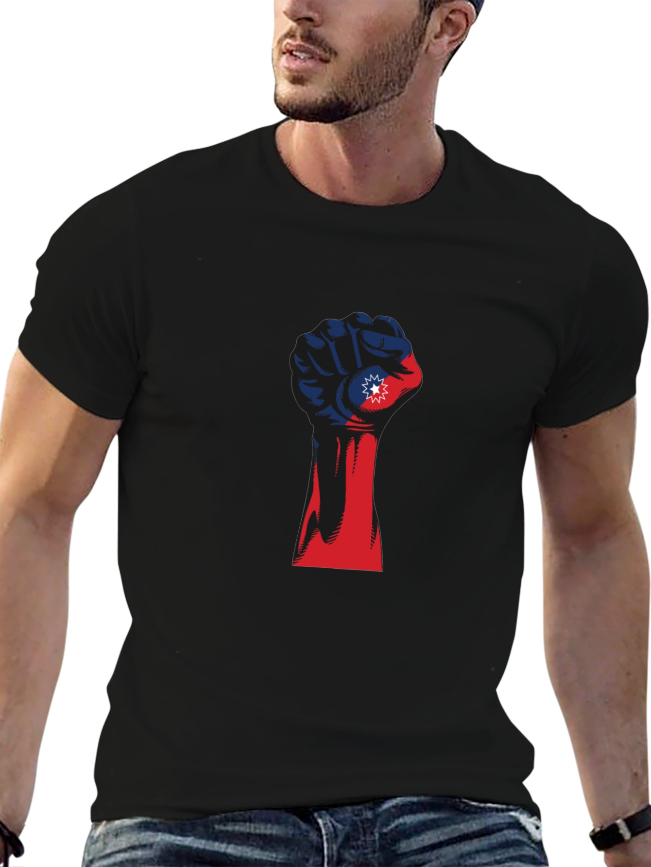 Juneteenth Fist T-Shirt - Red White & Blue