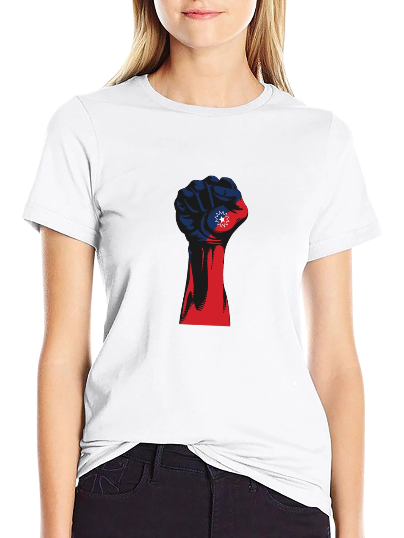 Juneteenth Fist T-Shirt - Red White & Blue