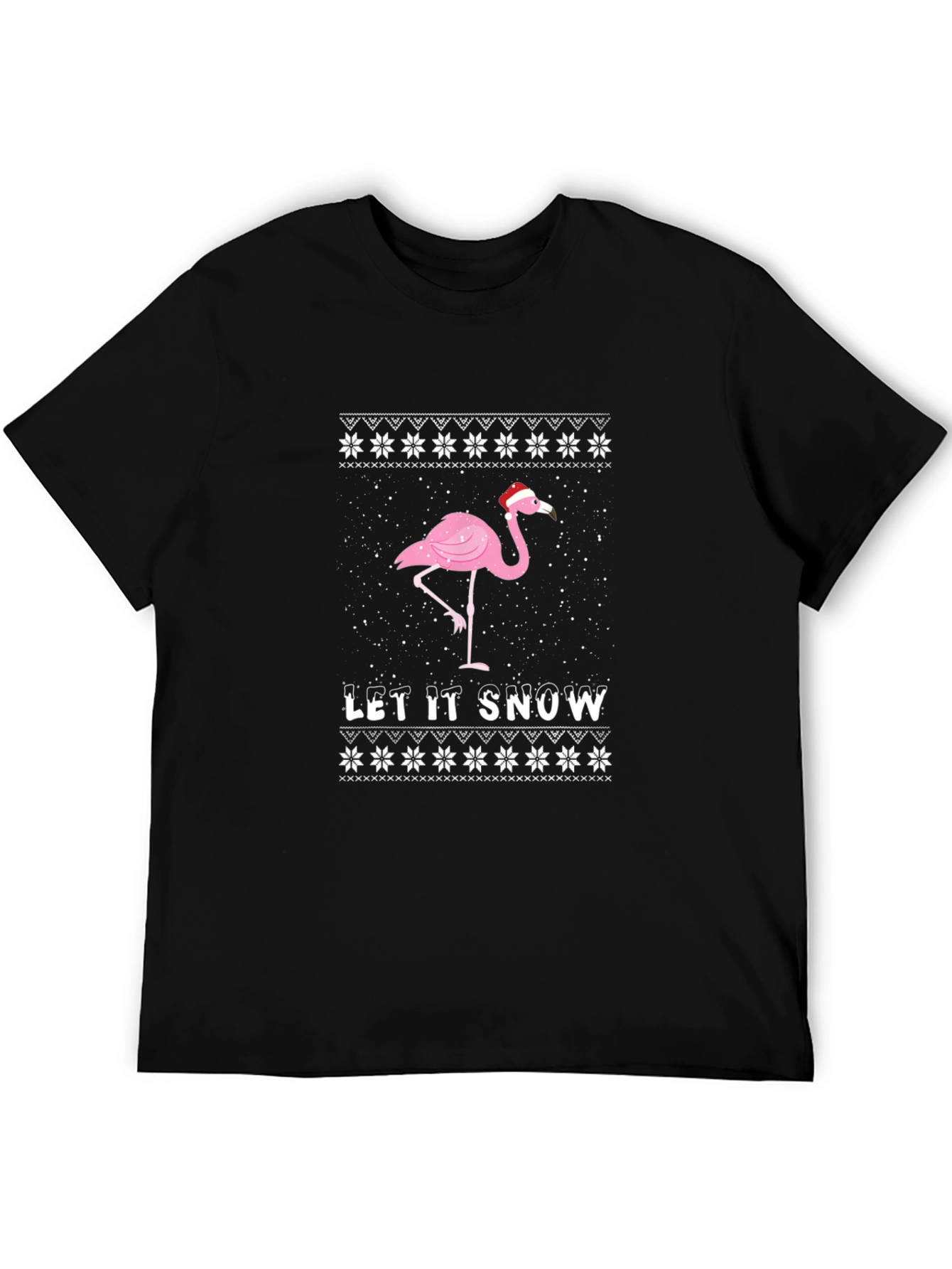 Flamingo Let It Snow Christmas T-Shirt