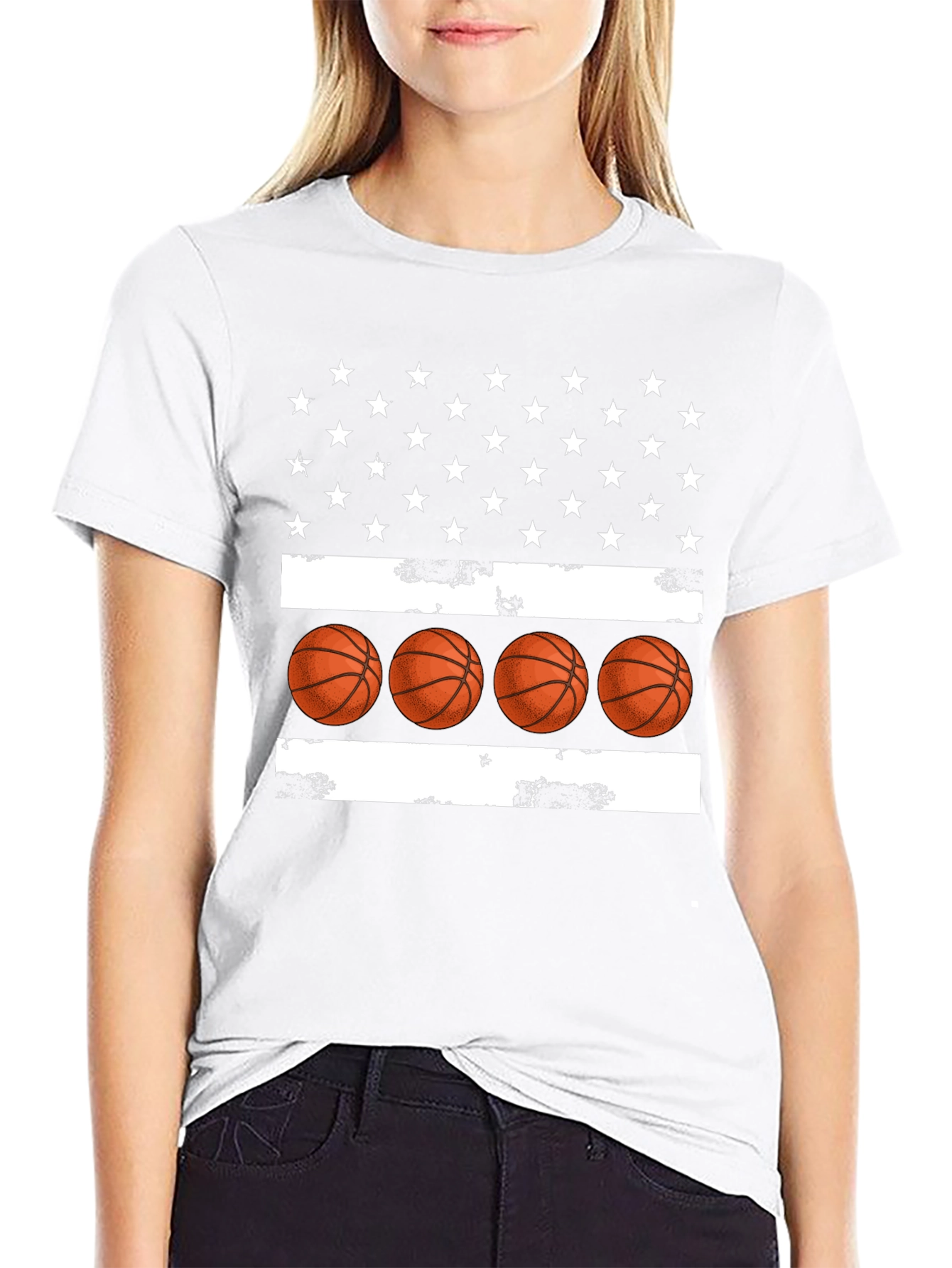 Basketball USA Flag Graphic T-Shirt