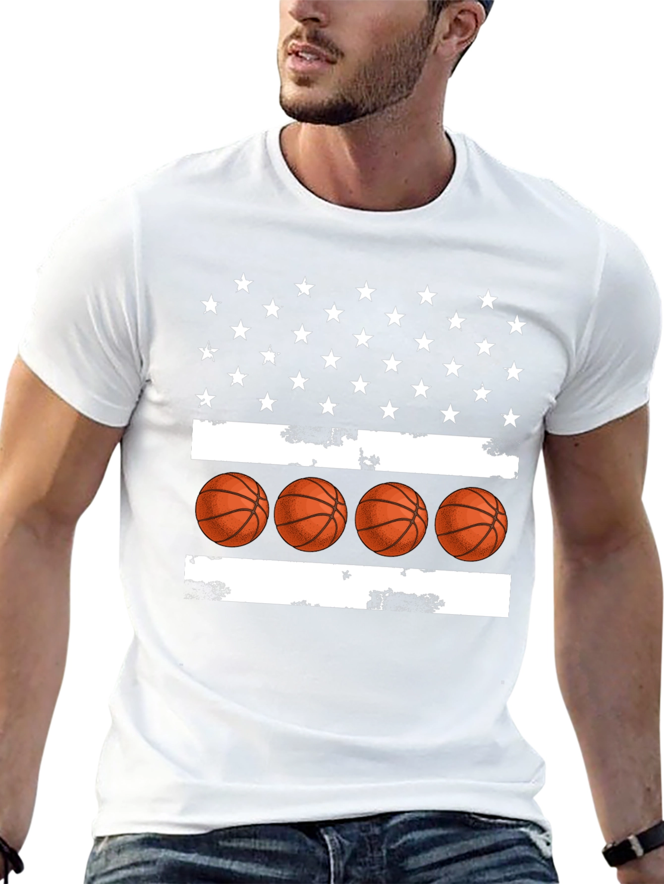 Basketball USA Flag Graphic T-Shirt