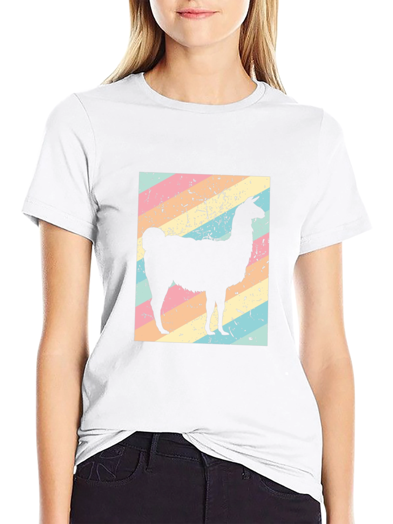Llama Graphic Tee - Soft Black Cotton Blend