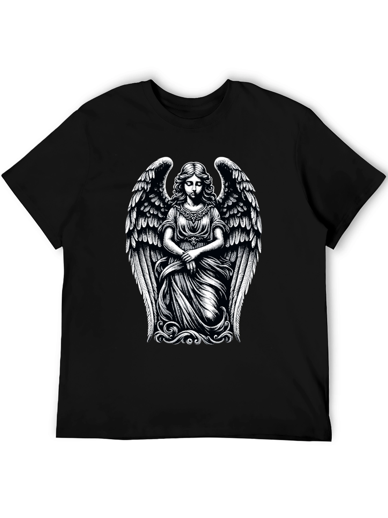 Angel Graphic Print Tee - Black