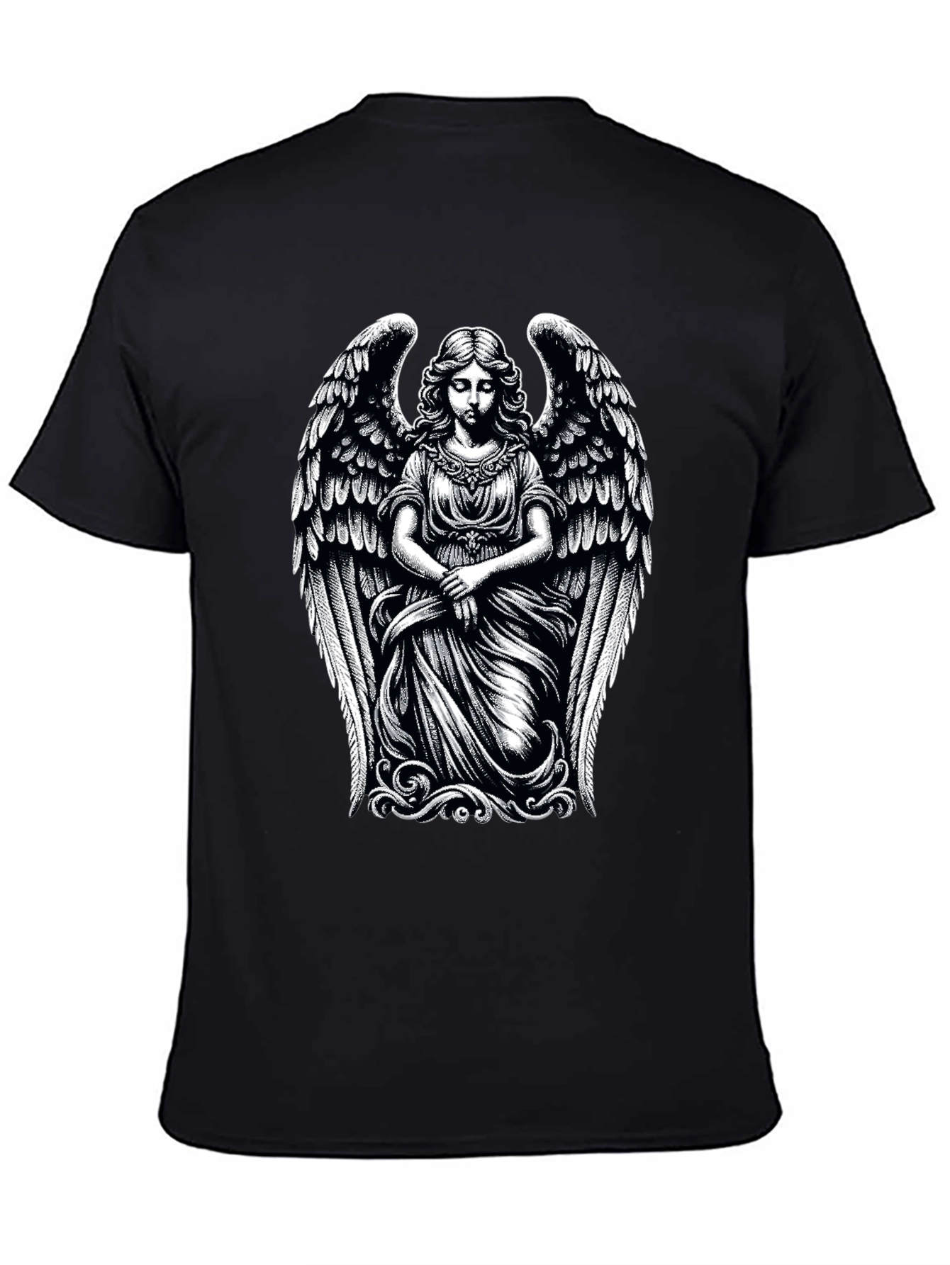 Angel Graphic Print Tee - Black