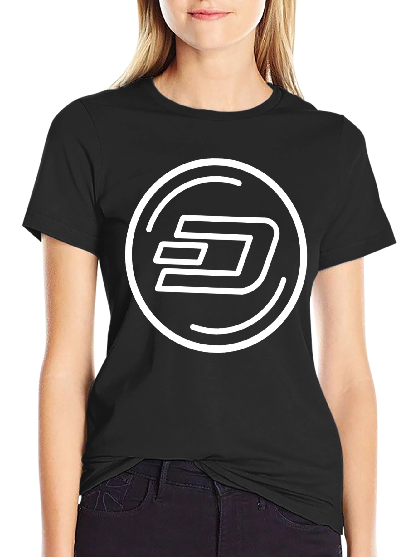 Black T-Shirt with White Crypto Logo