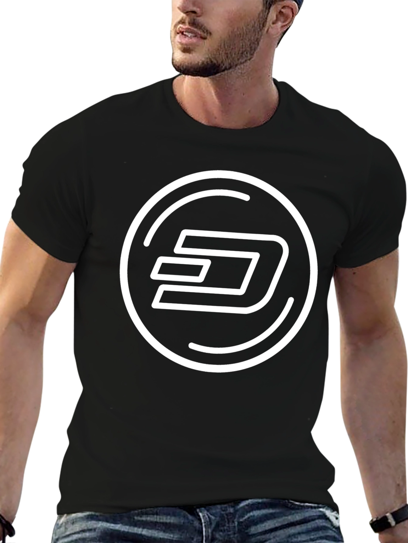 Black T-Shirt with White Crypto Logo