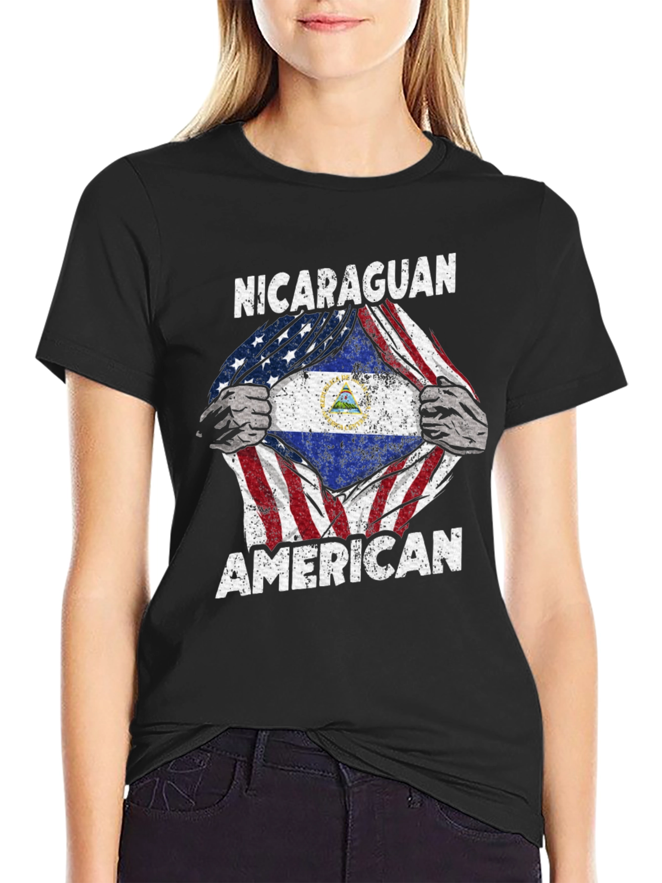 Nicaraguan American Flag Pride T-Shirt