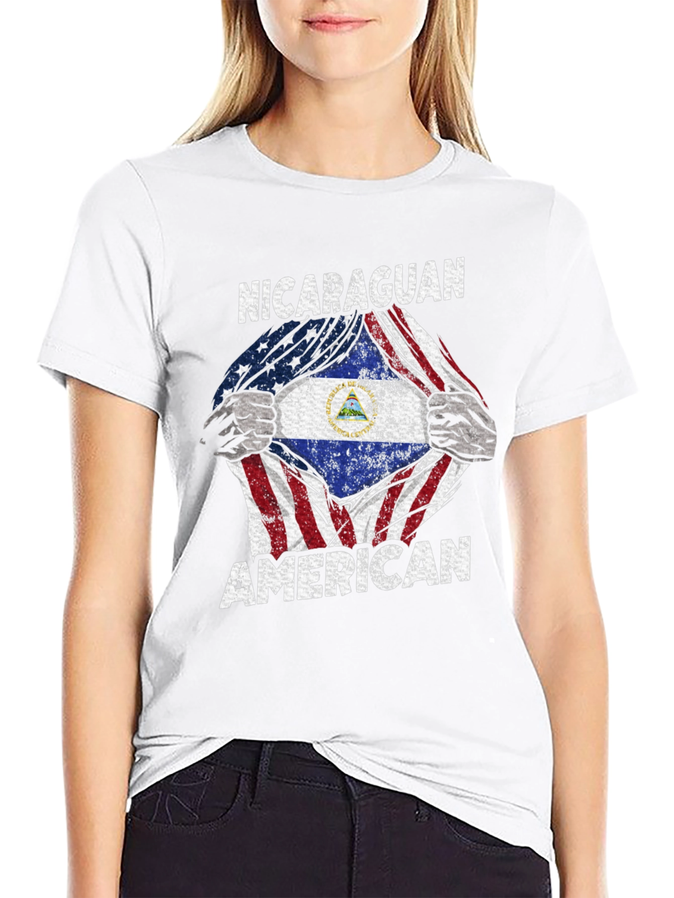 Nicaraguan American Flag Pride T-Shirt