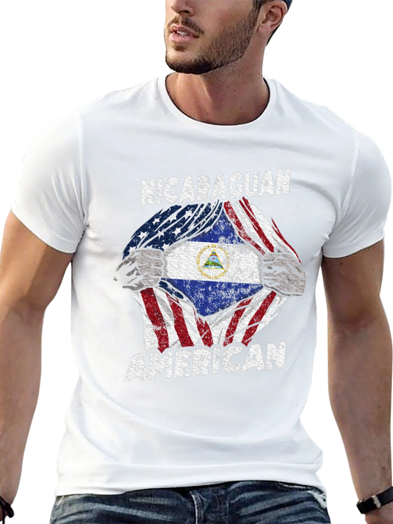 Nicaraguan American Flag Pride T-Shirt