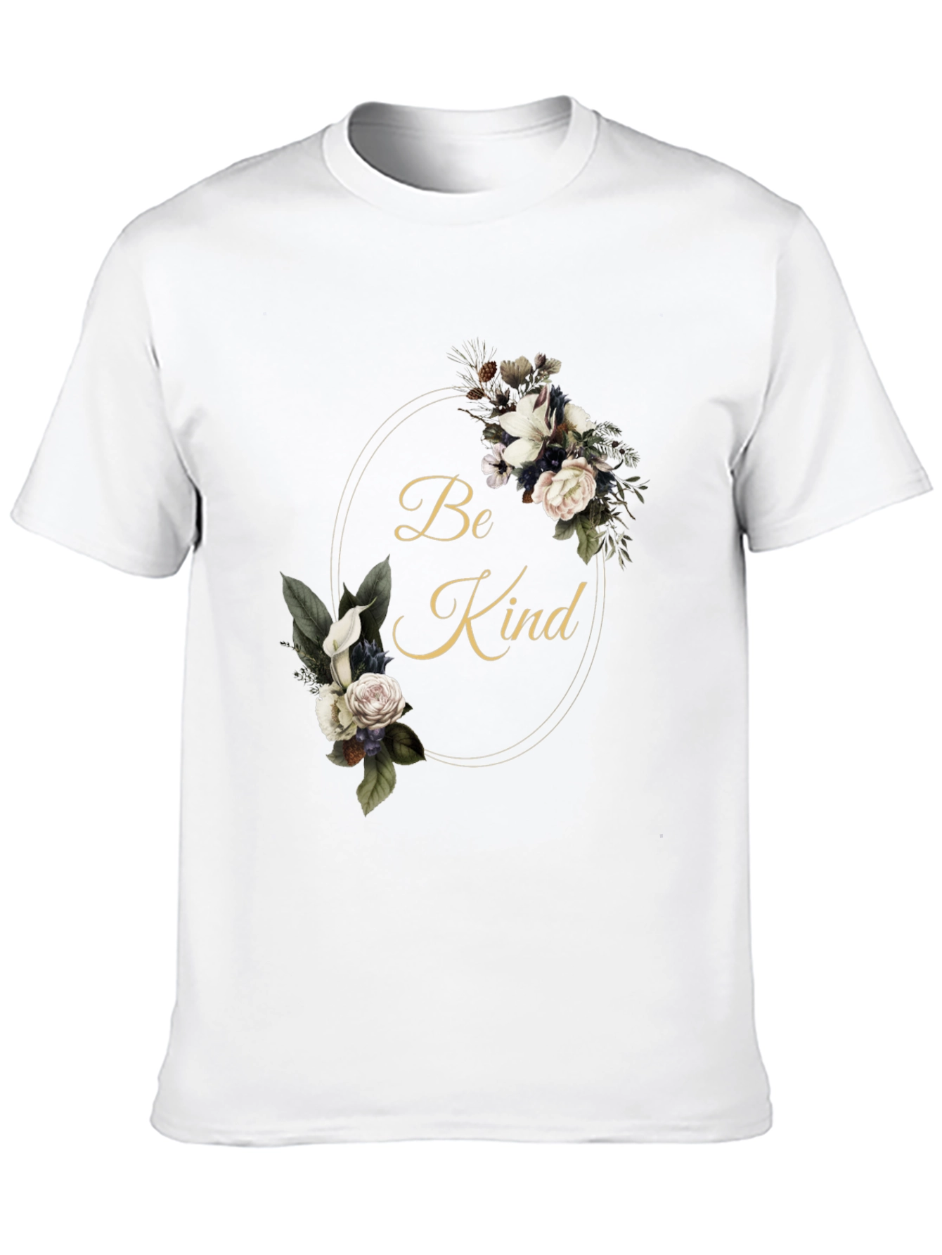 Floral Be Kind Black T-Shirt