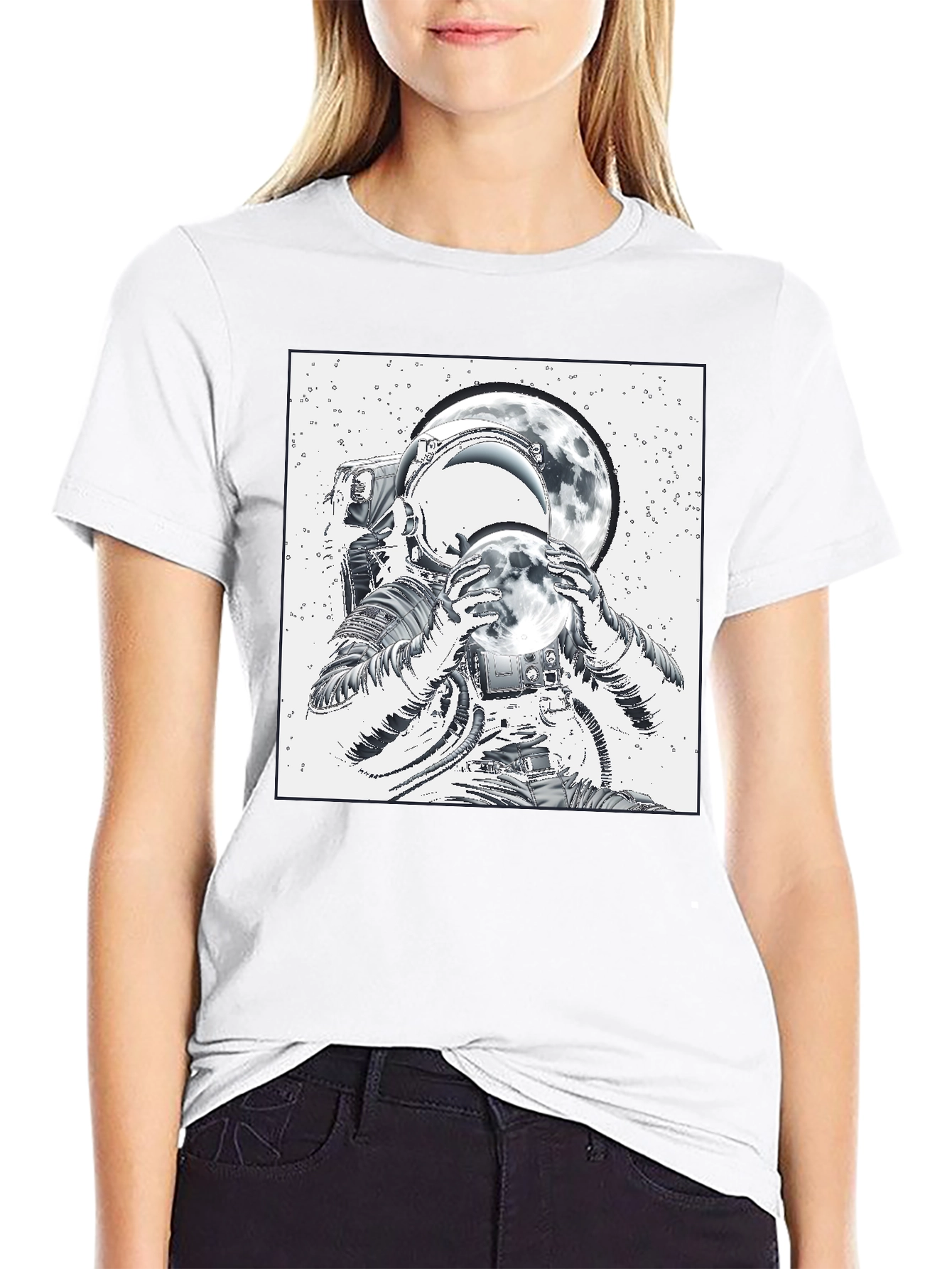 Astronaut Moon T-Shirt - Space Graphic Tee