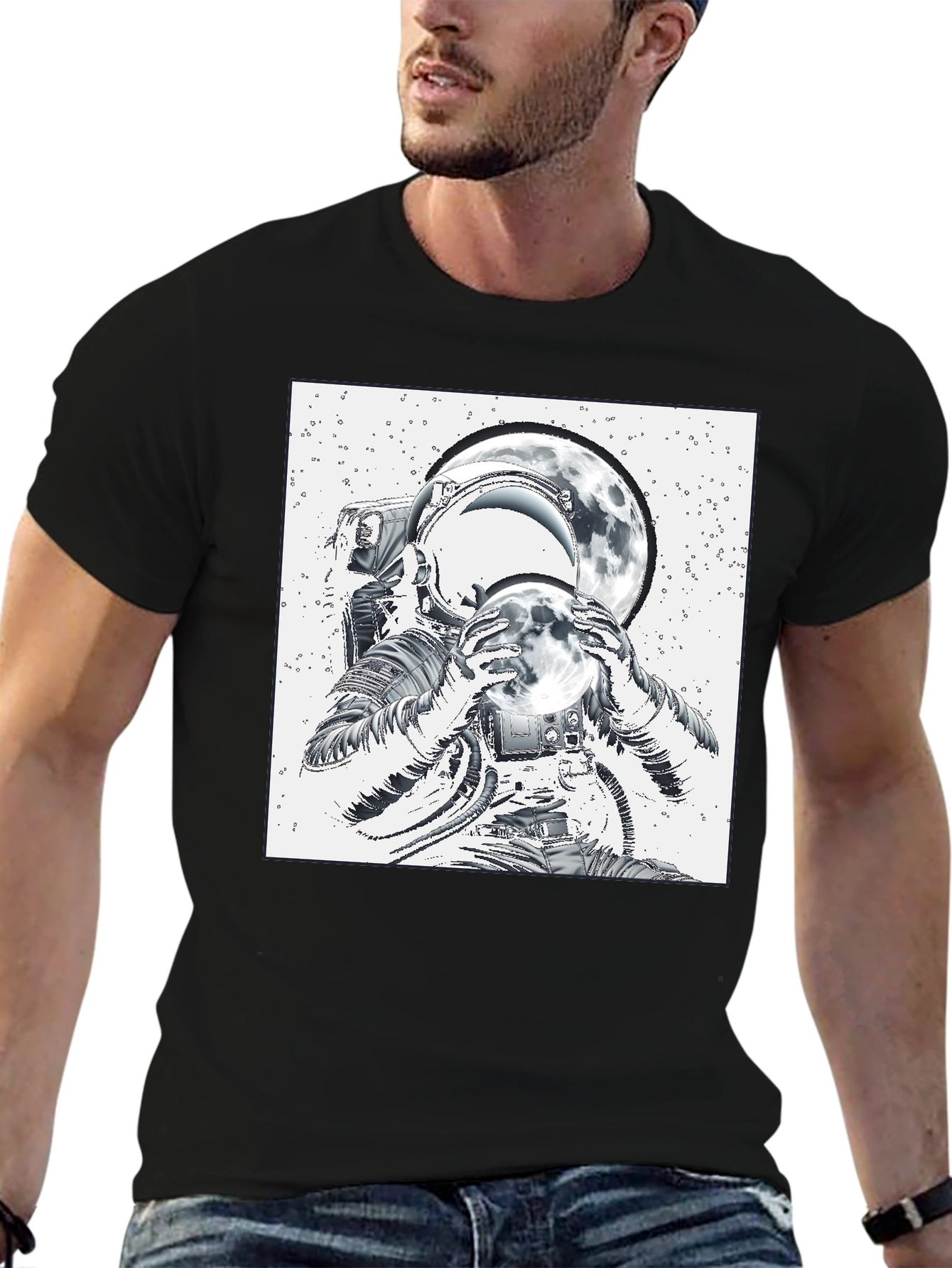 Astronaut Moon T-Shirt - Space Graphic Tee