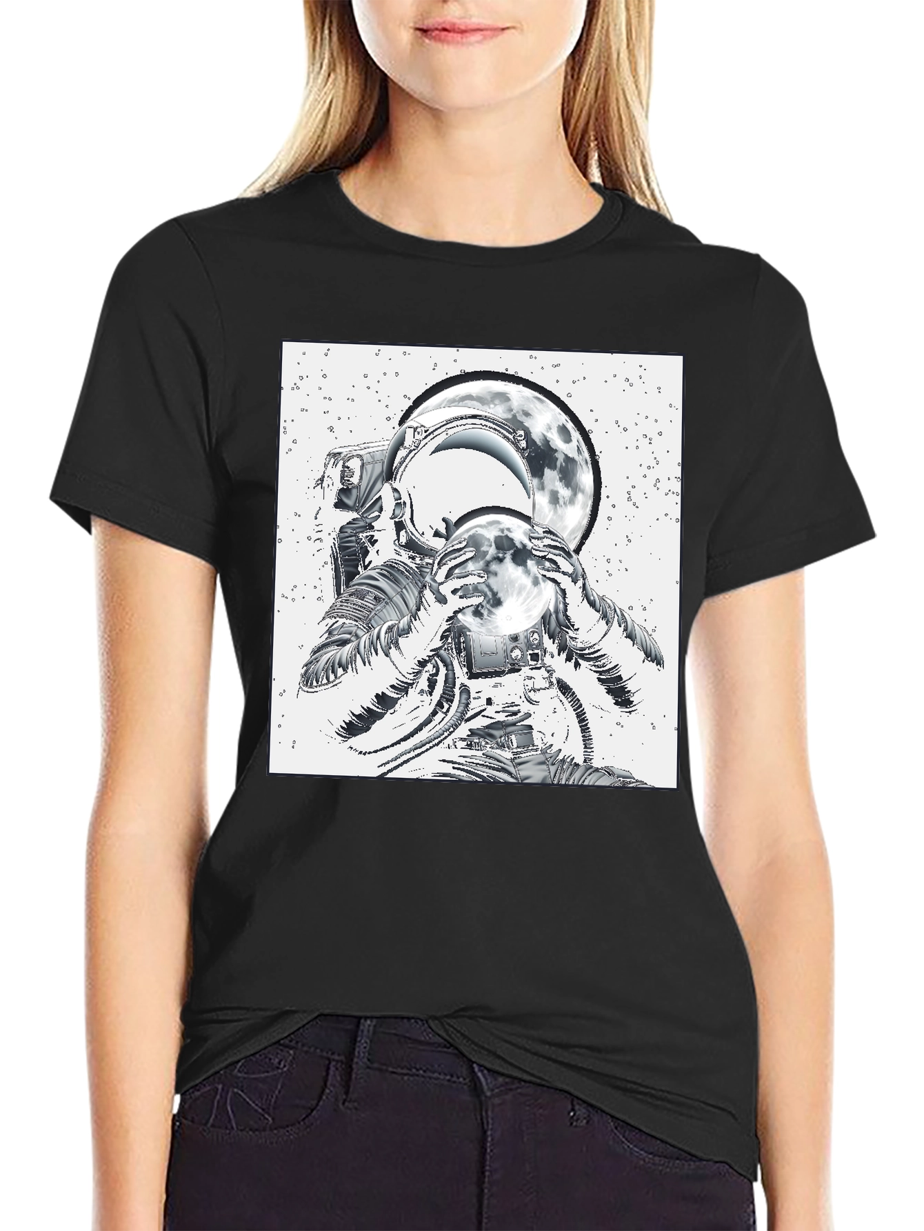 Astronaut Moon T-Shirt - Space Graphic Tee