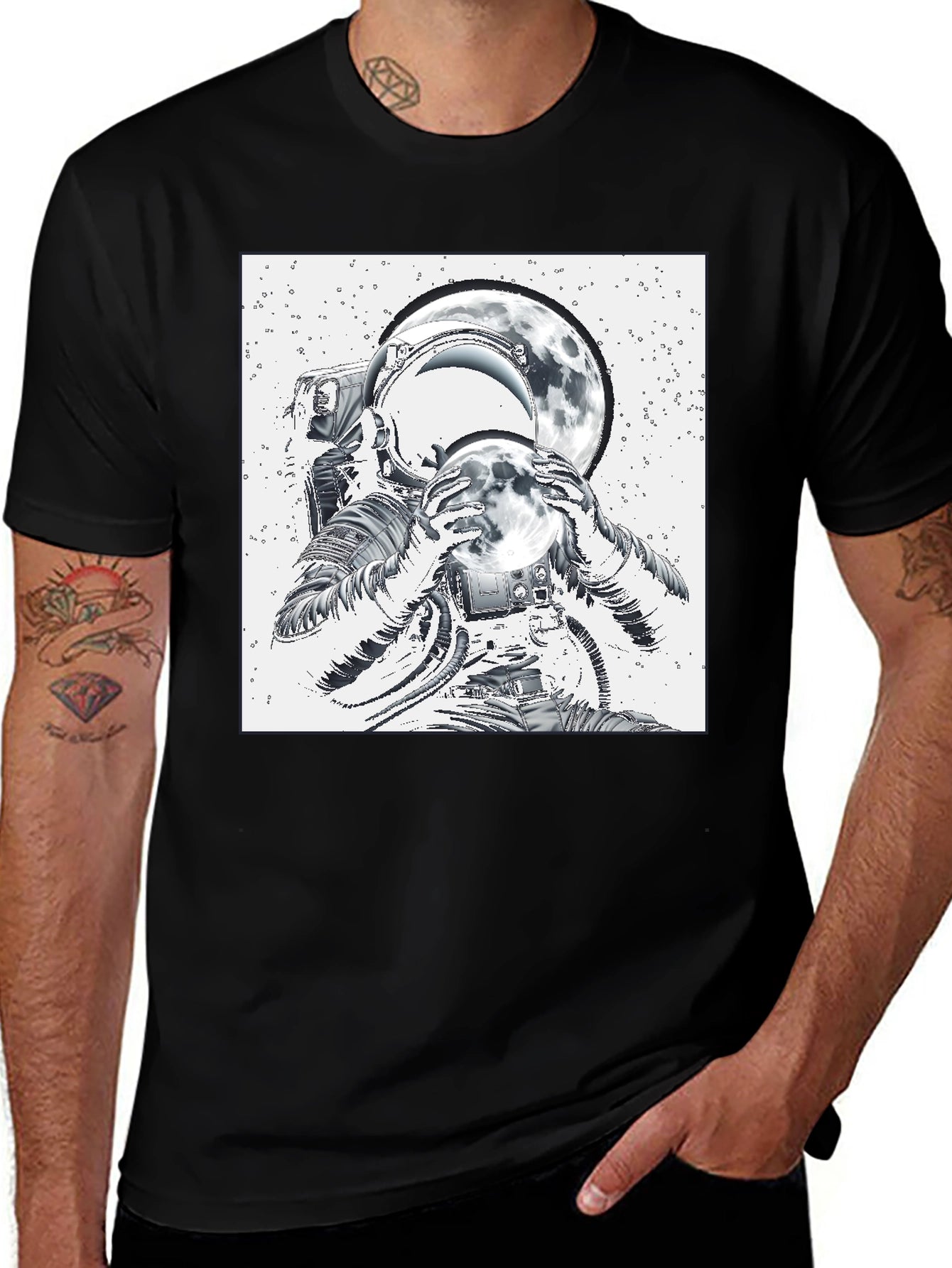 Astronaut Moon T-Shirt - Space Graphic Tee