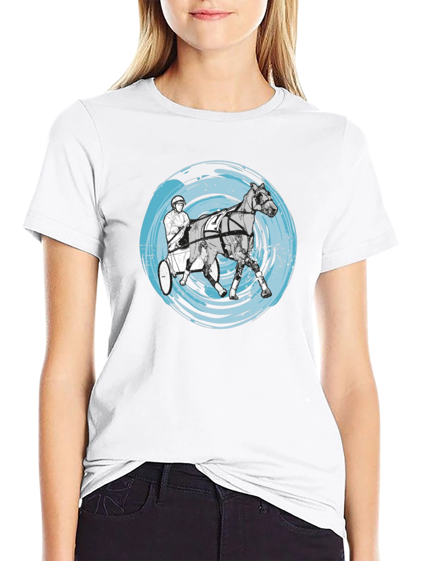 Harness Racing Tee - Distressed Circle Design