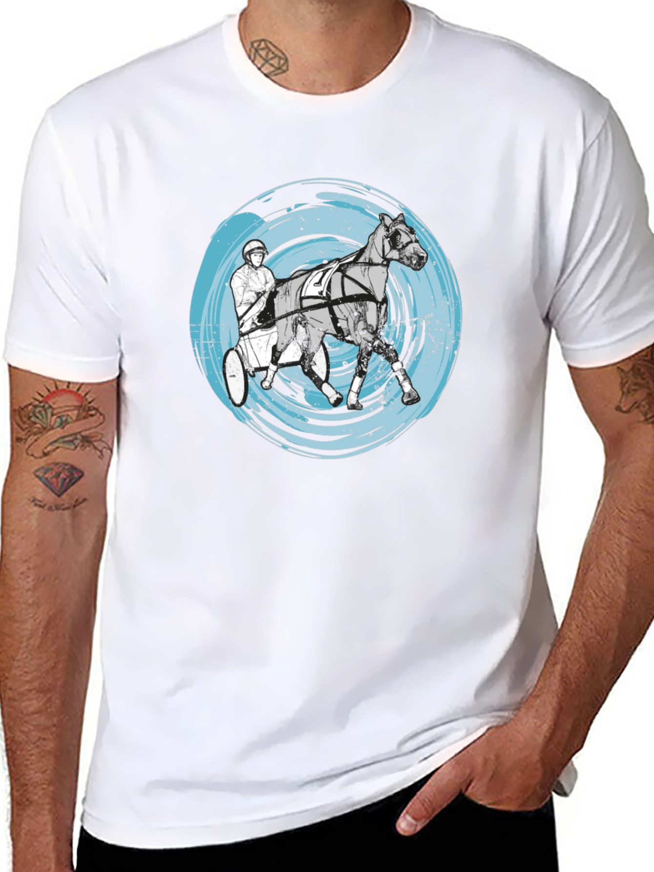 Harness Racing Tee - Distressed Circle Design