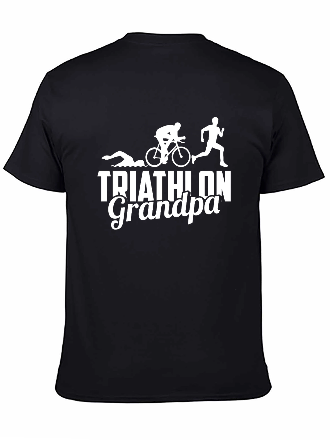 Triathlon Grandpa T-Shirt Black Cotton Blend