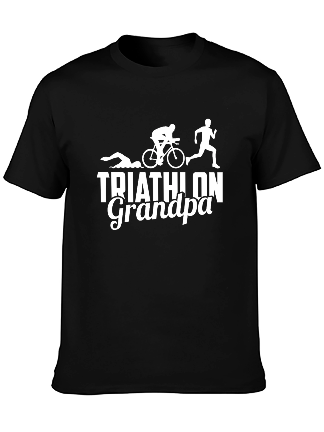 Triathlon Grandpa T-Shirt Black Cotton Blend