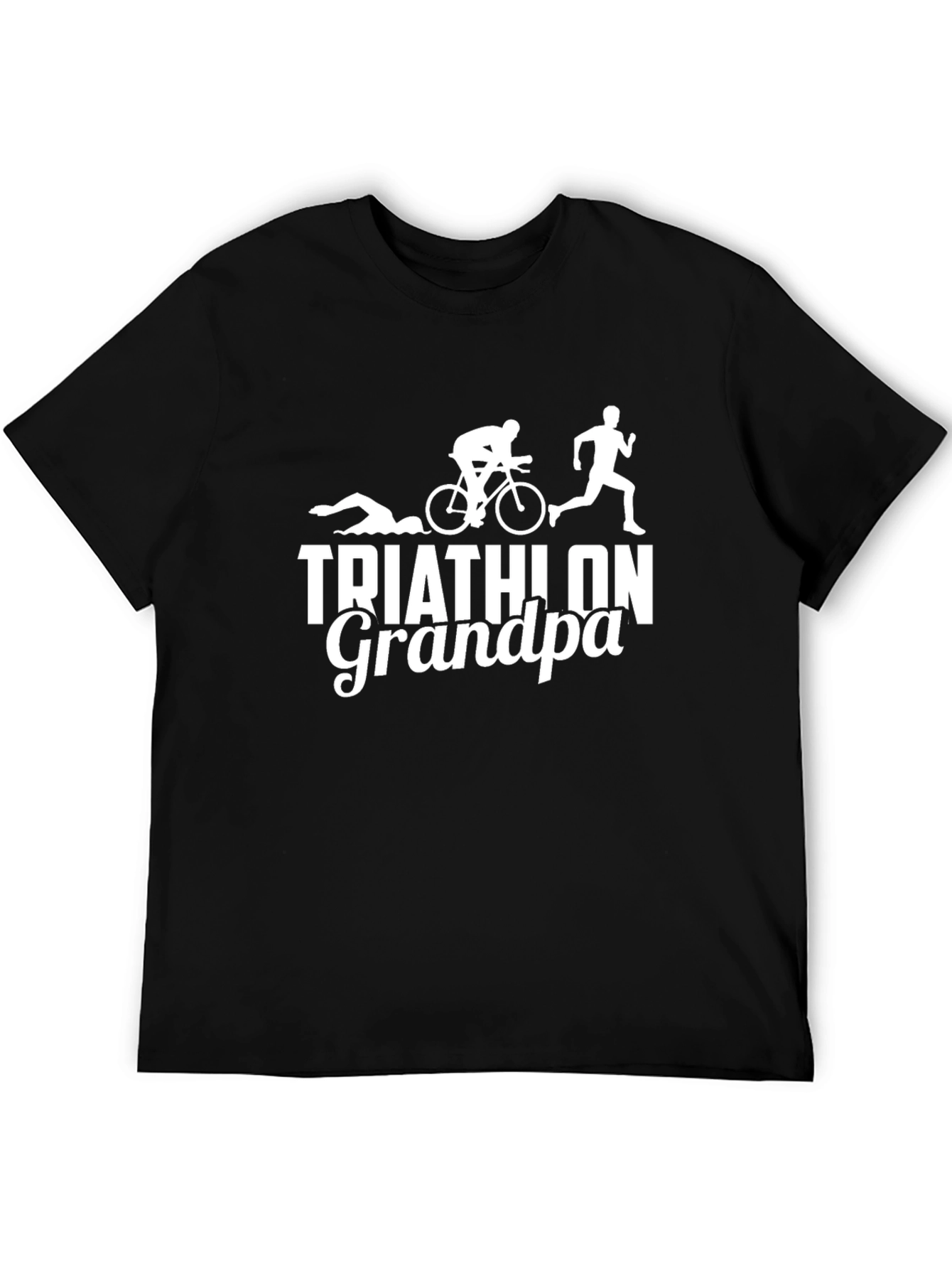 Triathlon Grandpa T-Shirt Black Cotton Blend