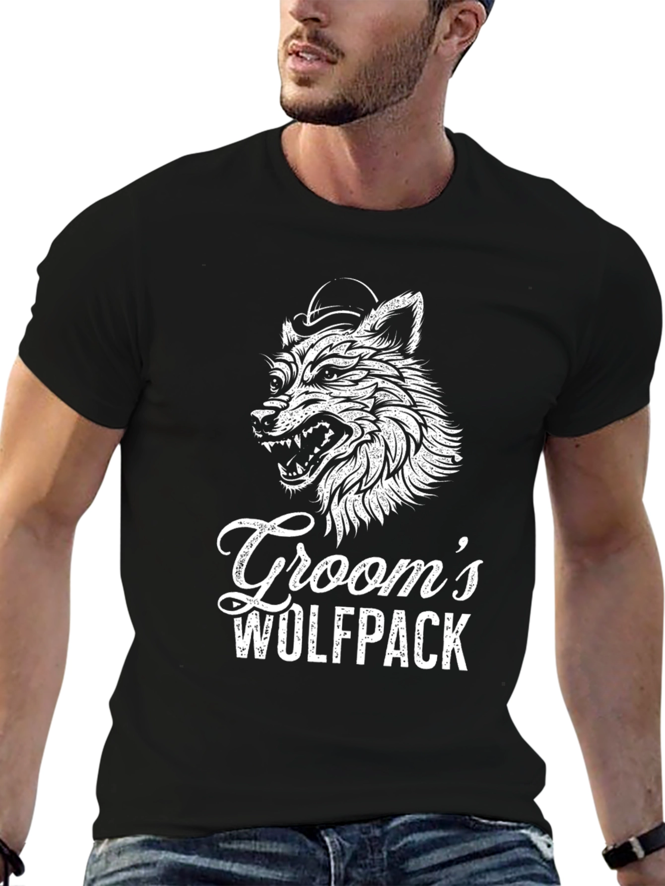 Grooms Wolfpack T-Shirt - Wedding Party Tee