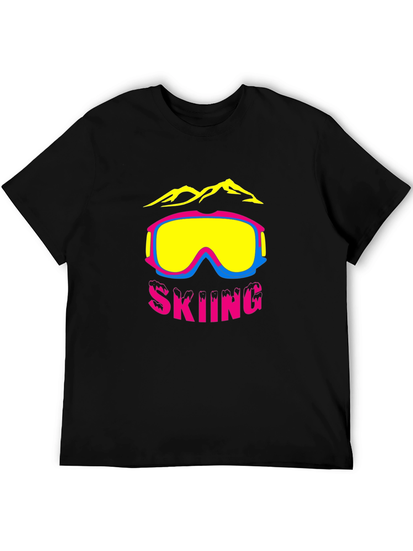 Skiing Graphic Tee - Black