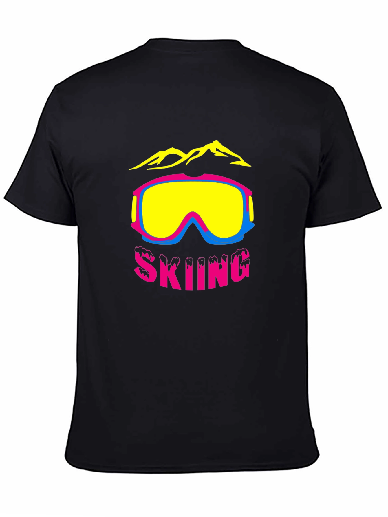 Skiing Graphic Tee - Black