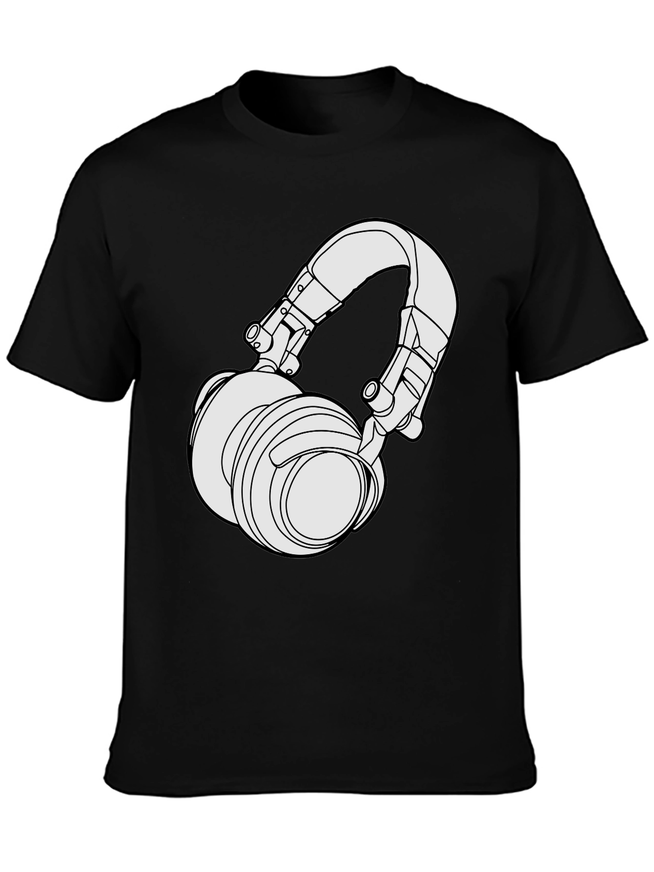 Headphone Graphic T-Shirt - Black
