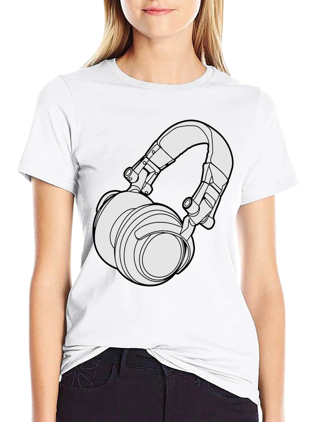 Headphone Graphic T-Shirt - Black