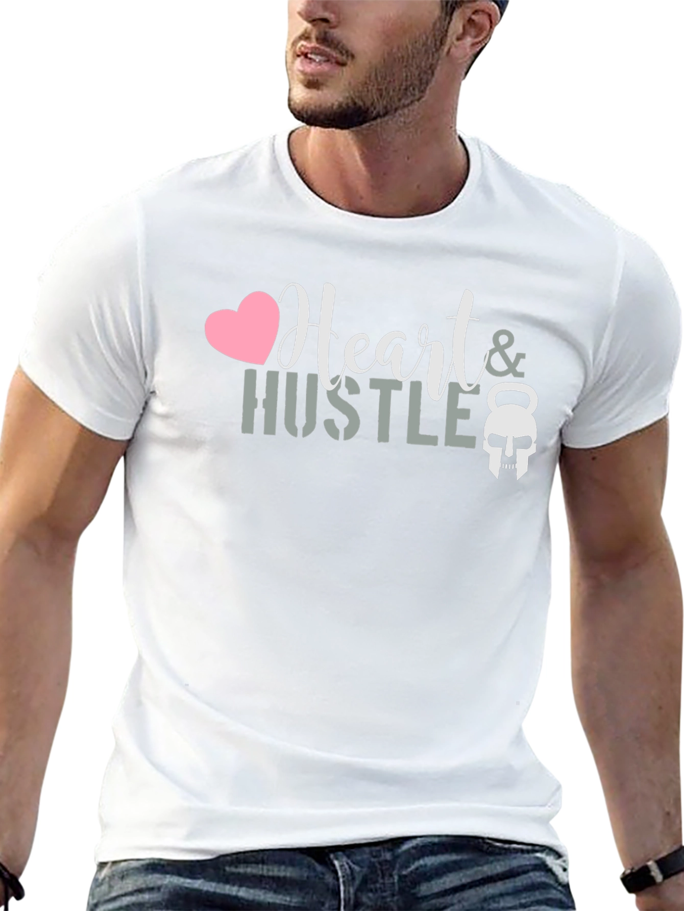 Heart & Hustle Graphic Black T-Shirt
