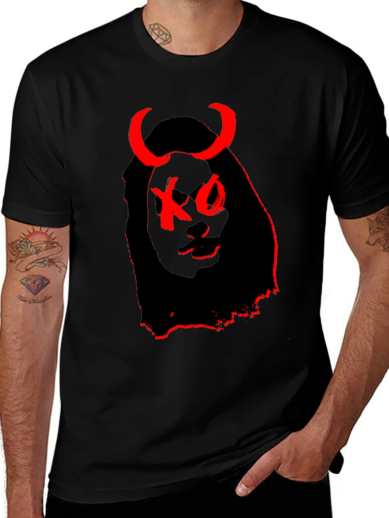 XO Devil Graphic T-Shirt - Black