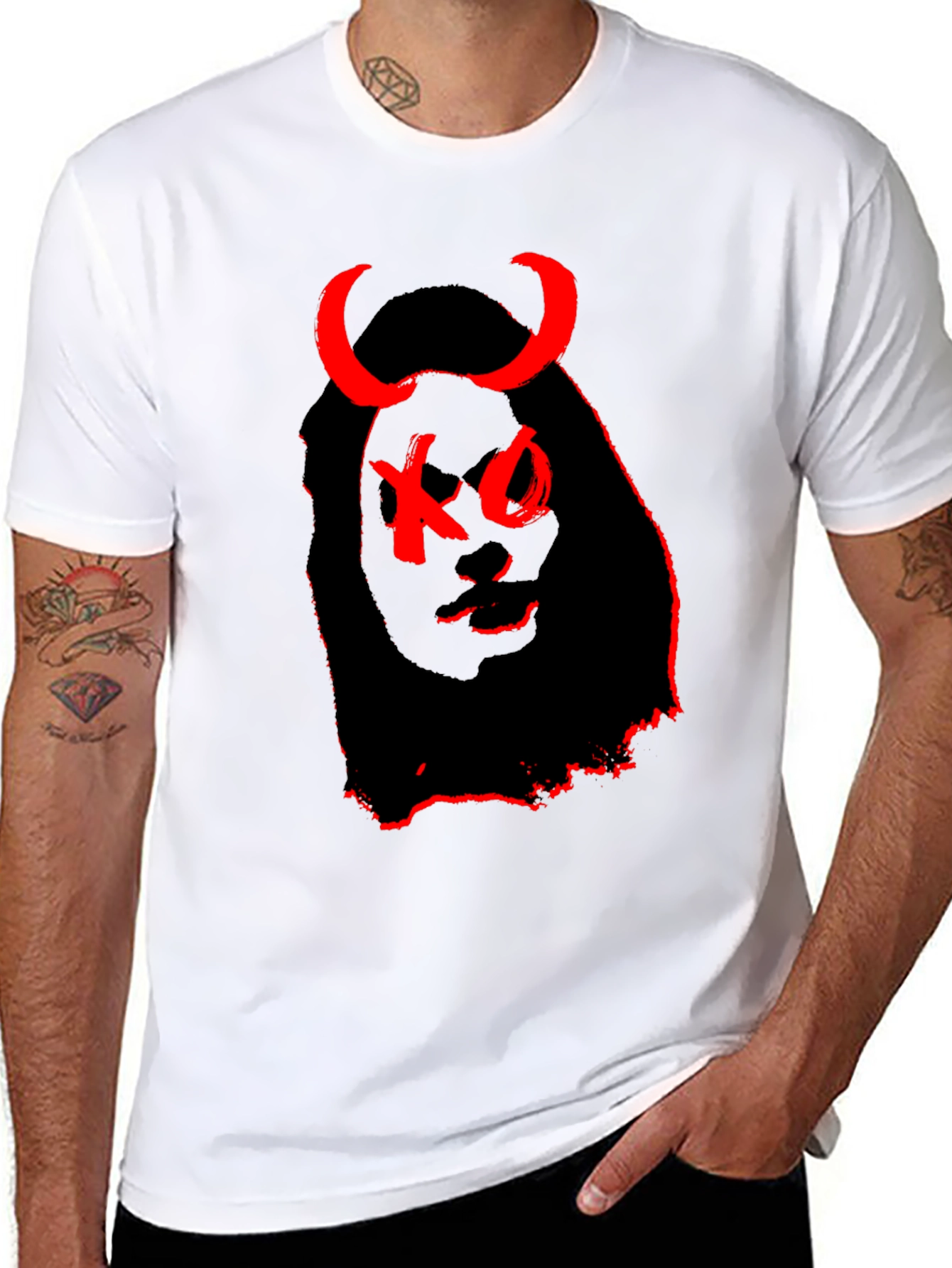 XO Devil Graphic T-Shirt - Black