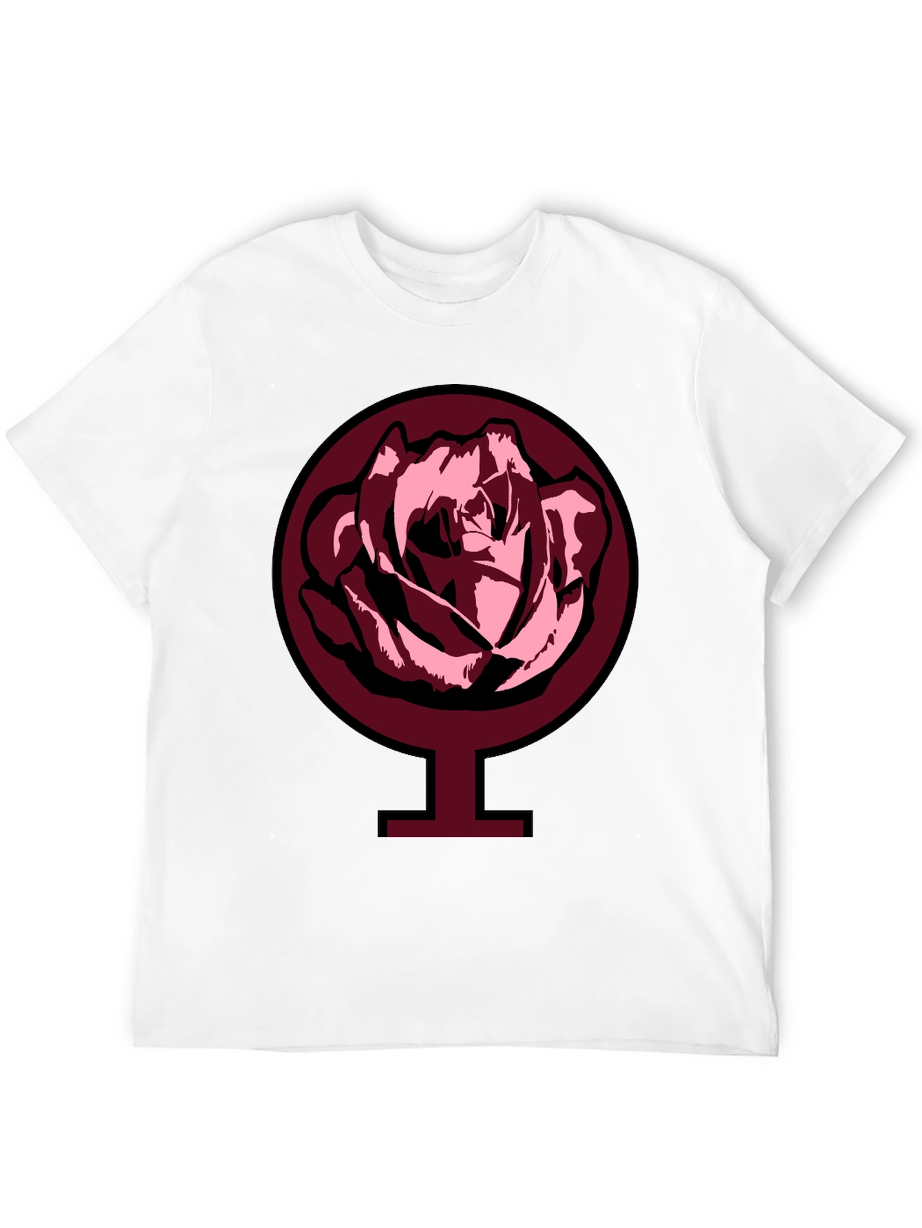 Rose Venus Symbol Graphic Tee - Black