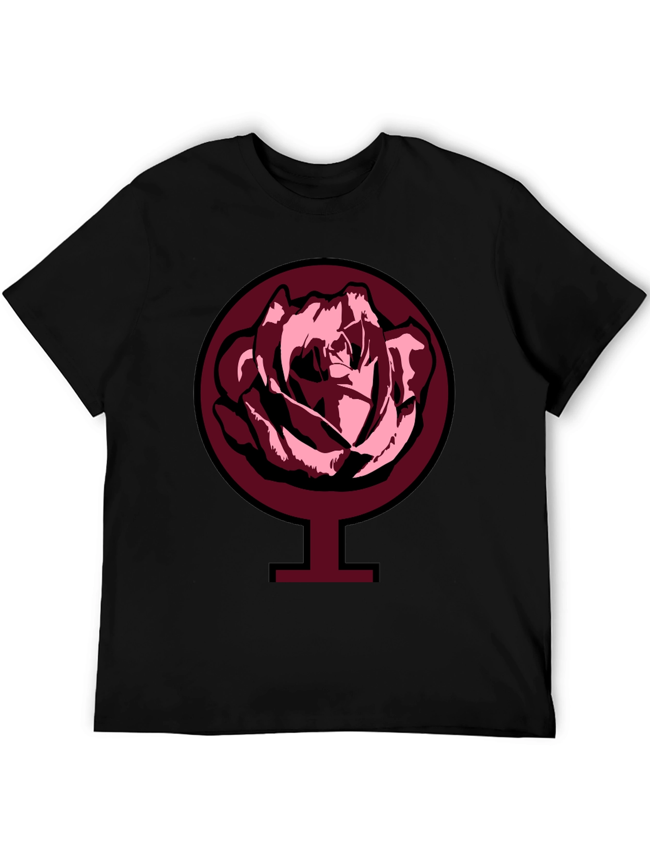 Rose Venus Symbol Graphic Tee - Black
