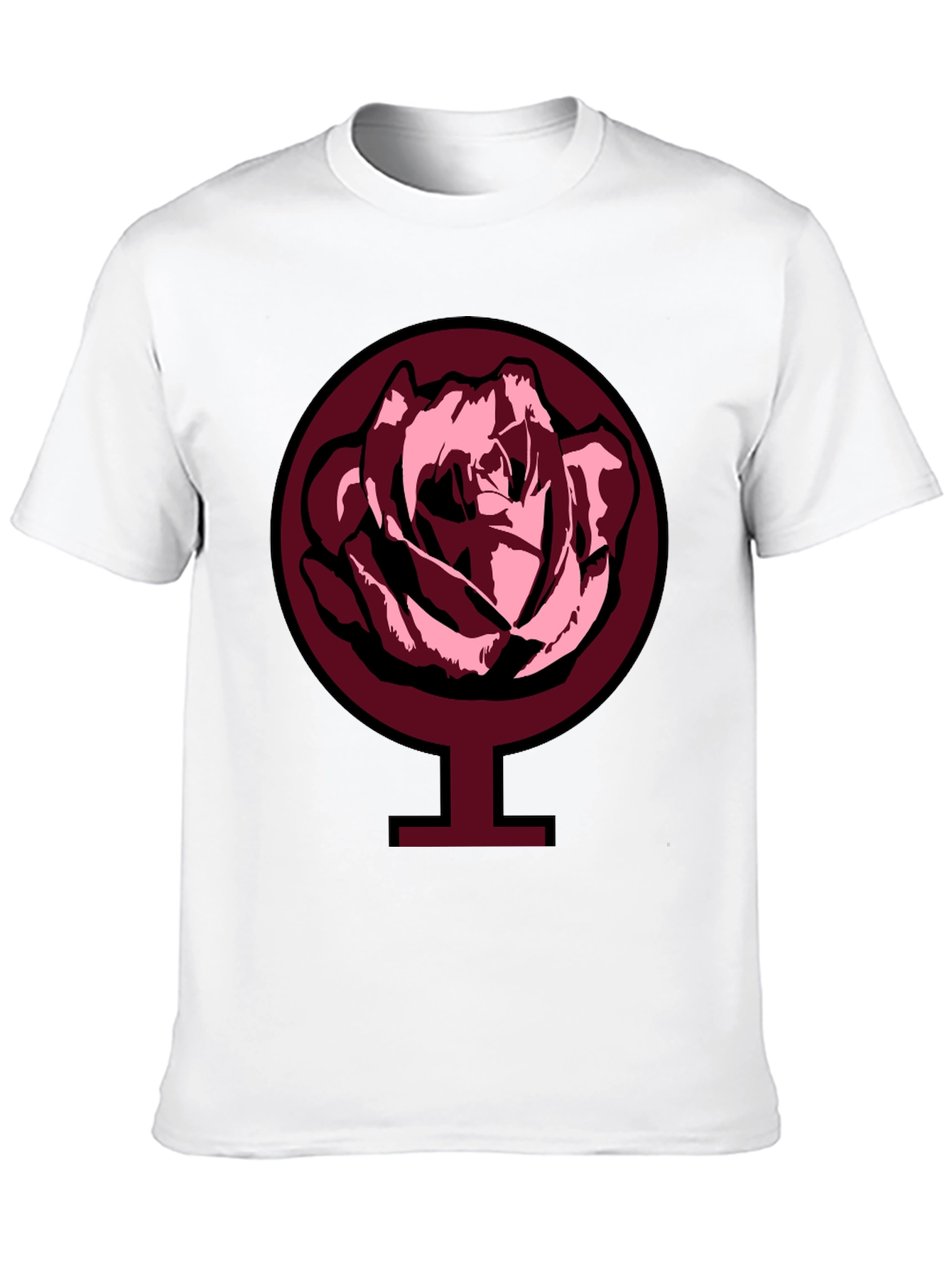 Rose Venus Symbol Graphic Tee - Black