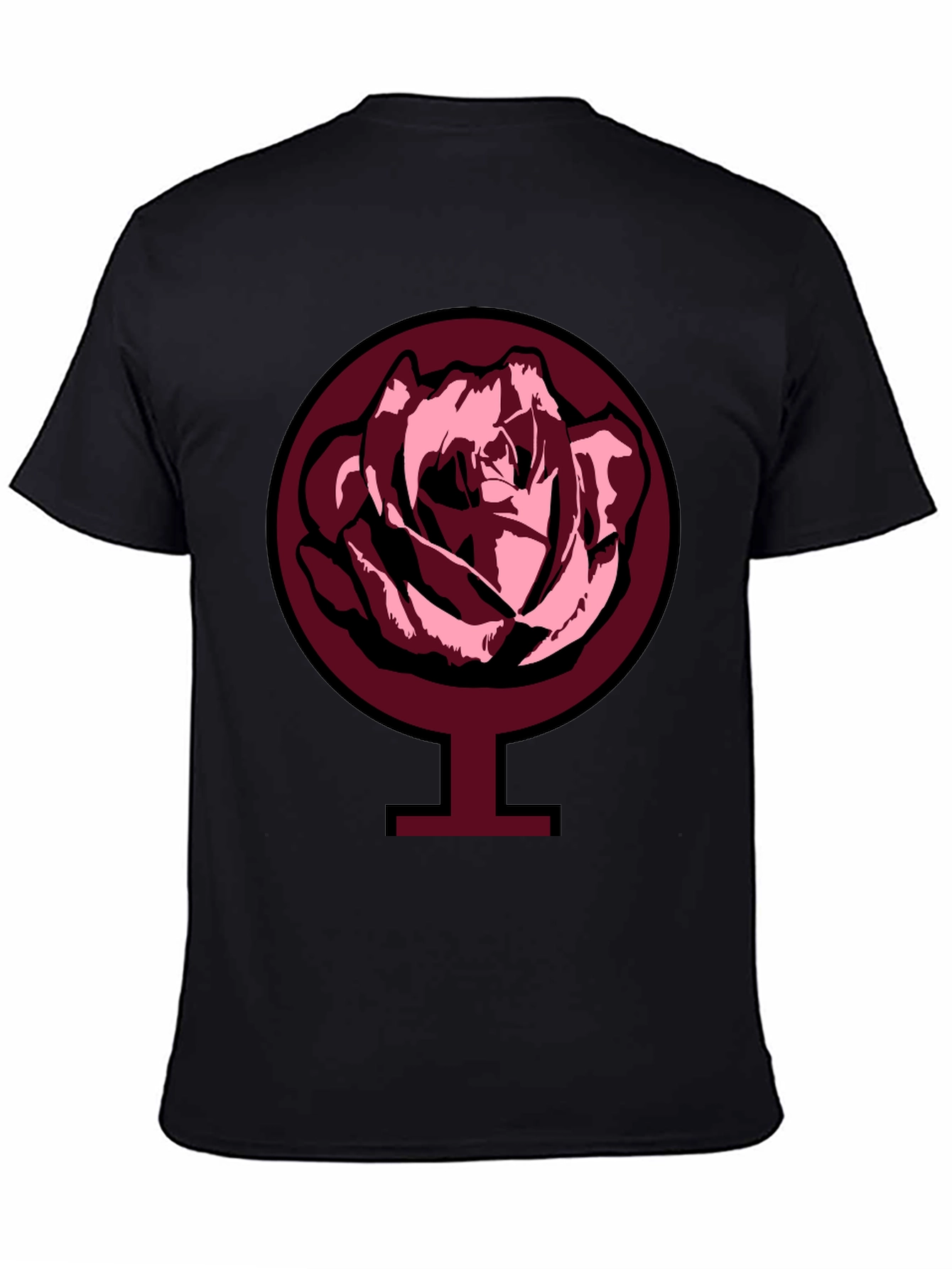 Rose Venus Symbol Graphic Tee - Black