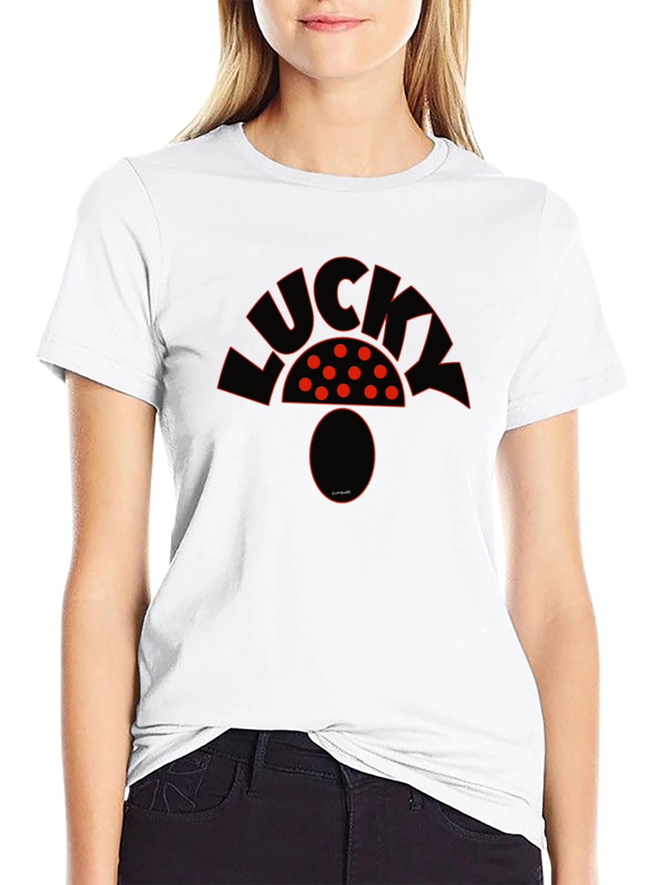 Lucky Mushroom Graphic Tee - Unisex Black T-Shirt