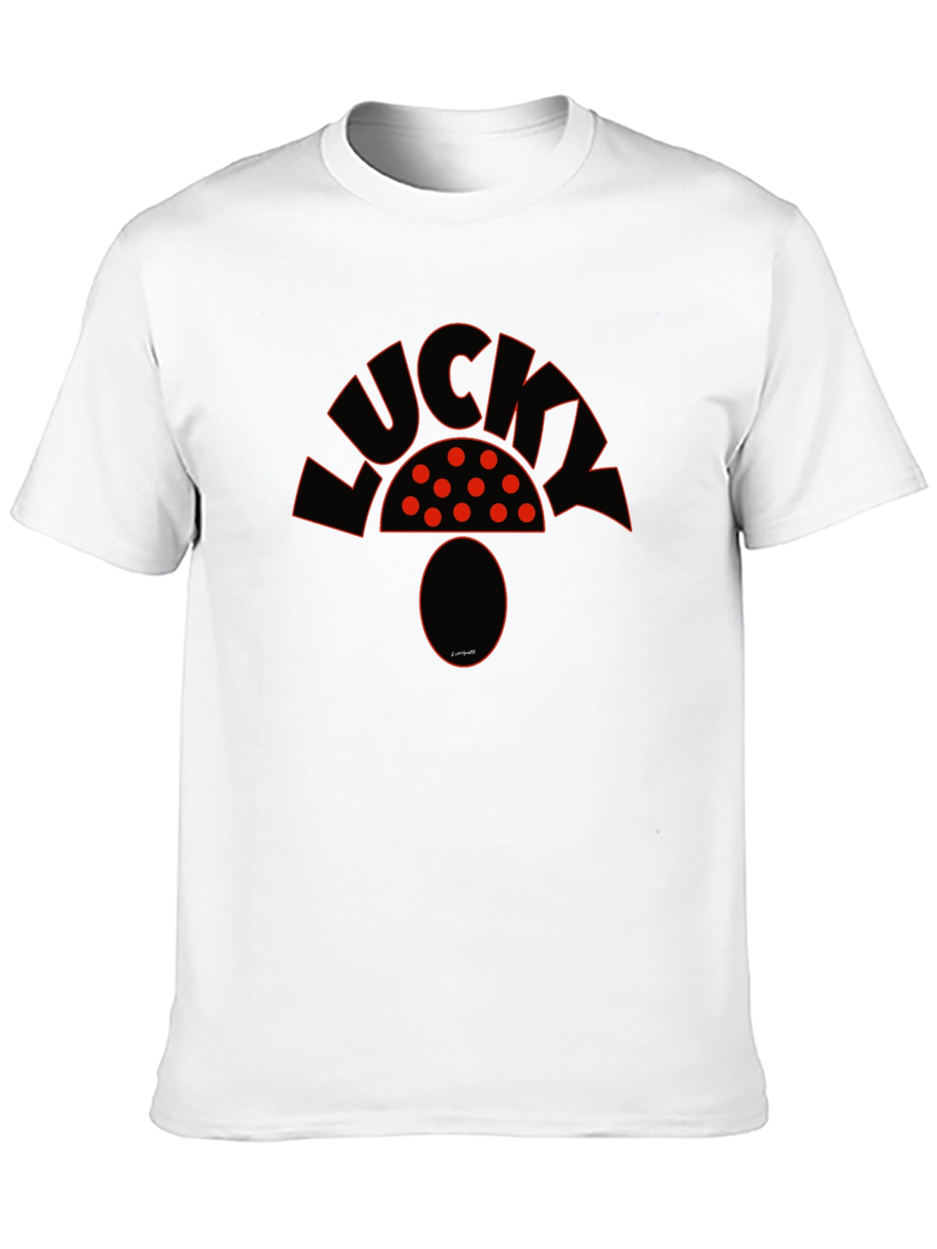 Lucky Mushroom Graphic Tee - Unisex Black T-Shirt