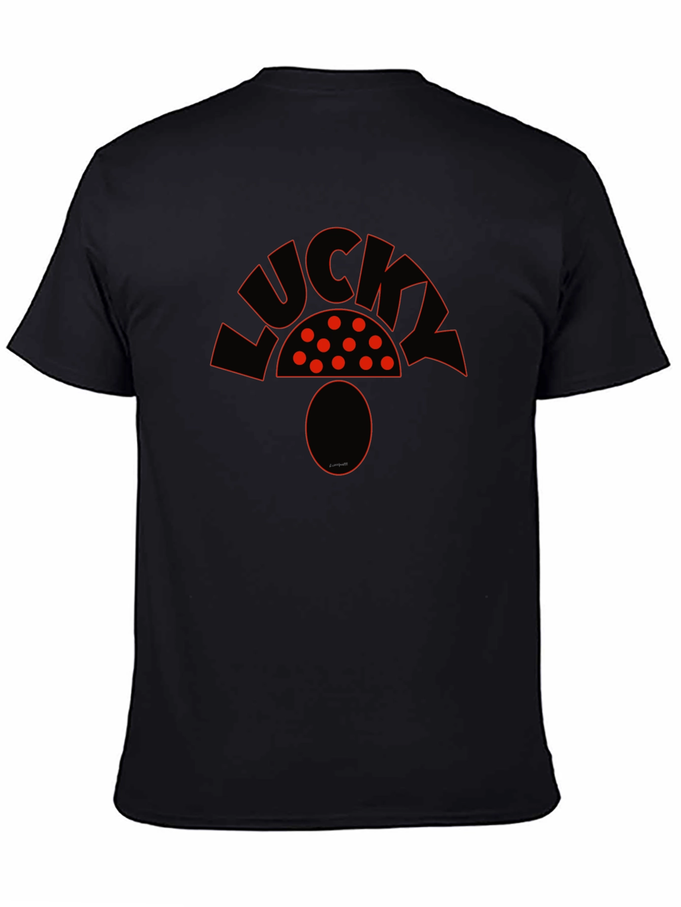 Lucky Mushroom Graphic Tee - Unisex Black T-Shirt