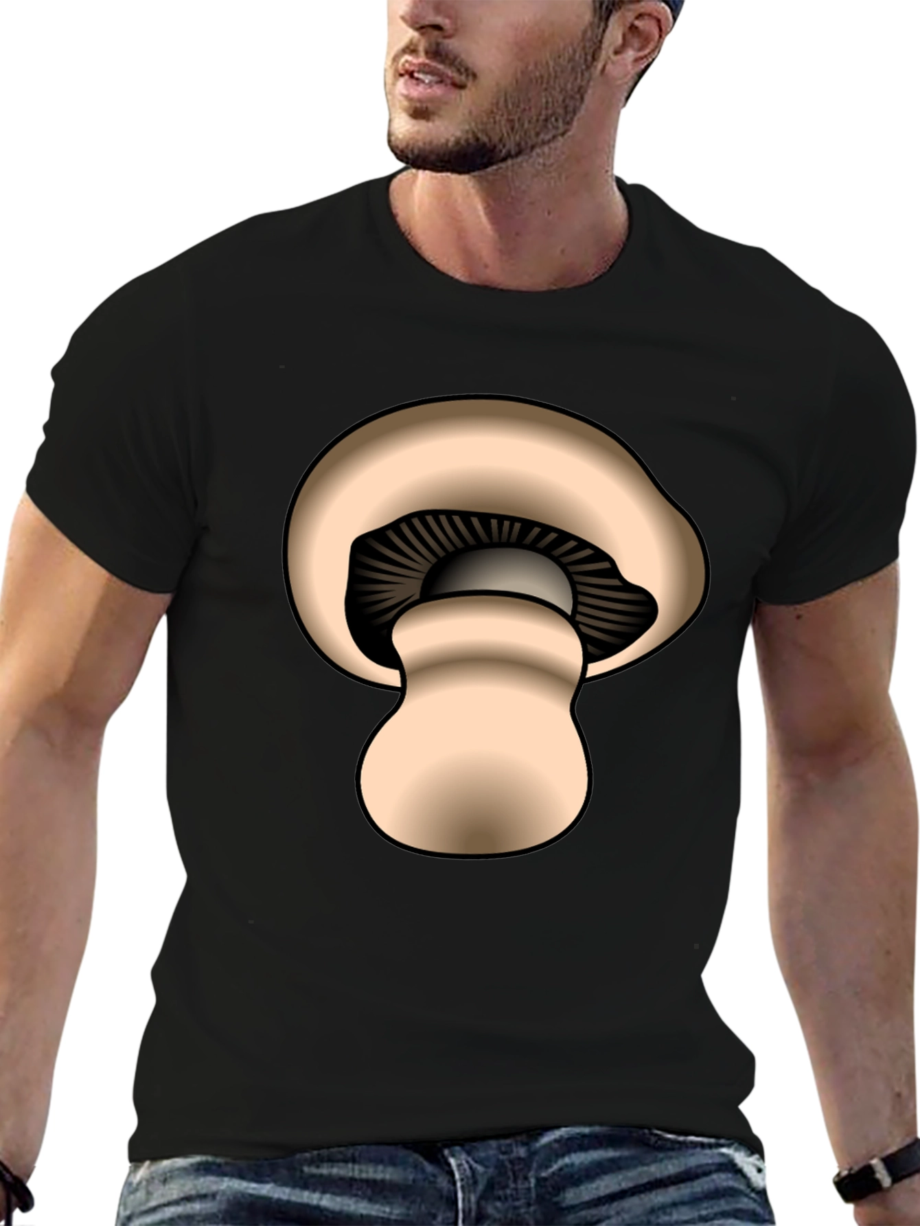 Mushroom Graphic Black T-Shirt