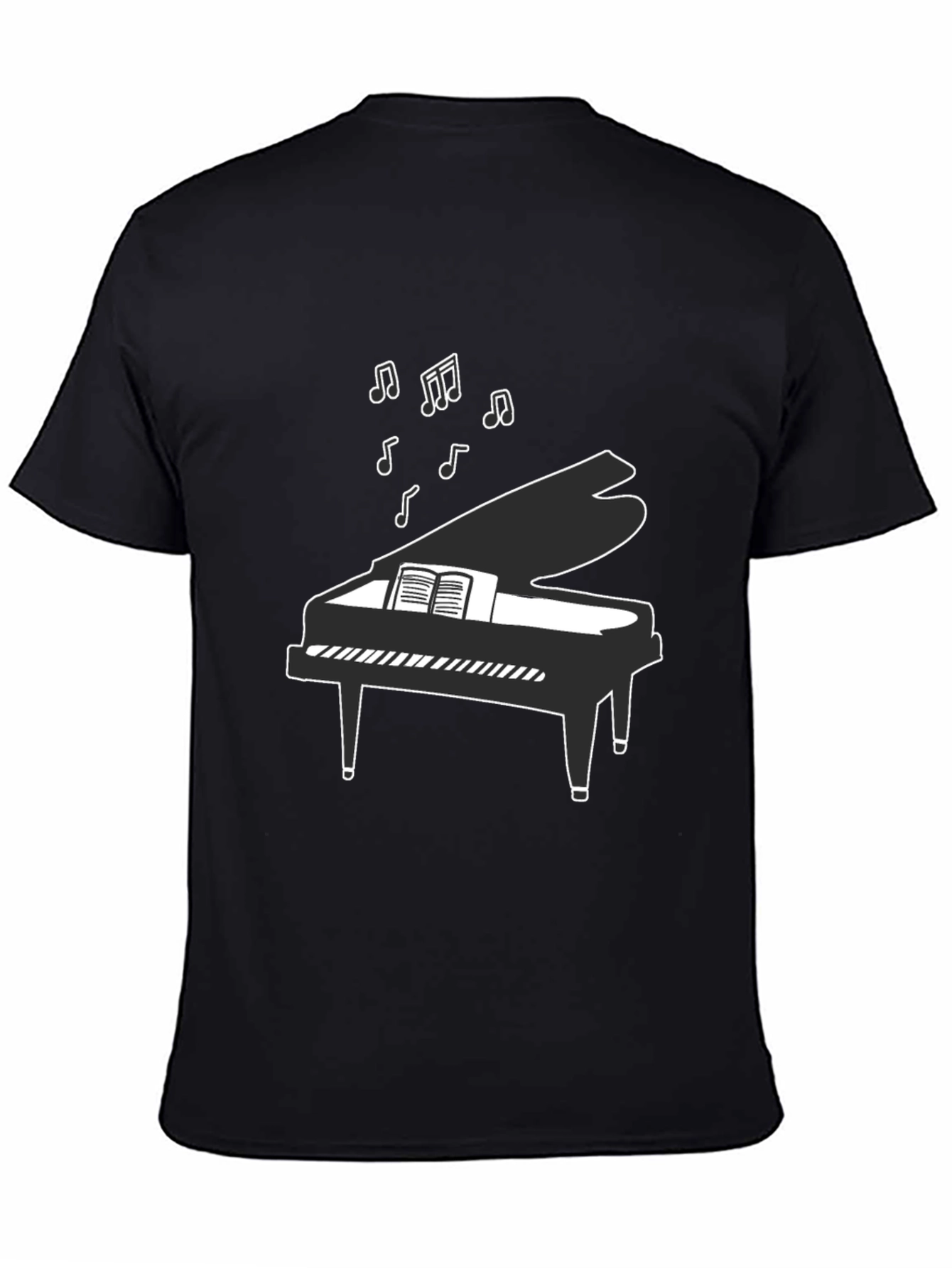 Musical Piano Graphic Tee - Black