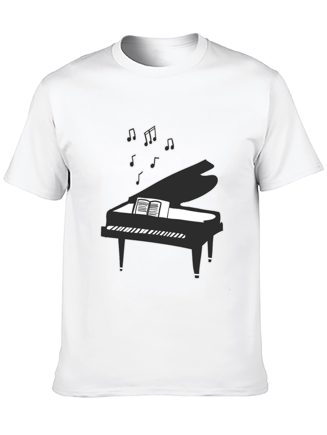 Musical Piano Graphic Tee - Black